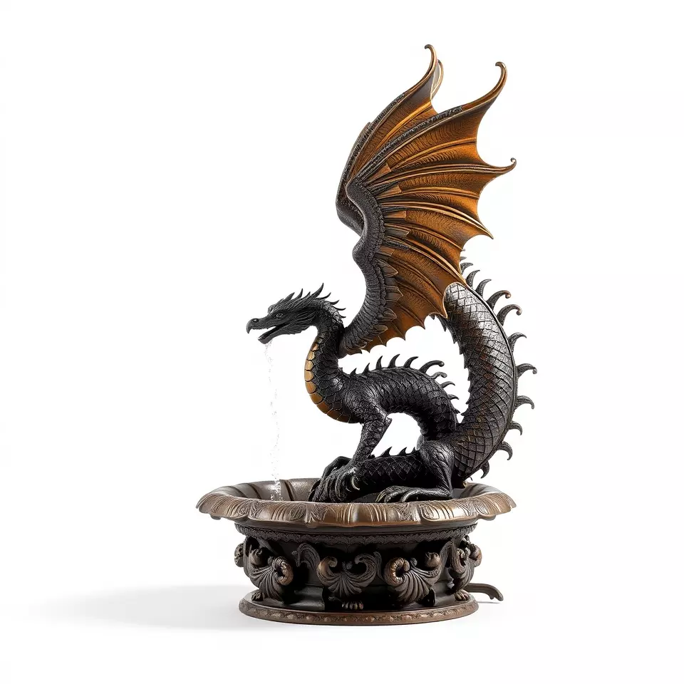 Majestic Dragon Fountain model pack Low-poly 3D model_2