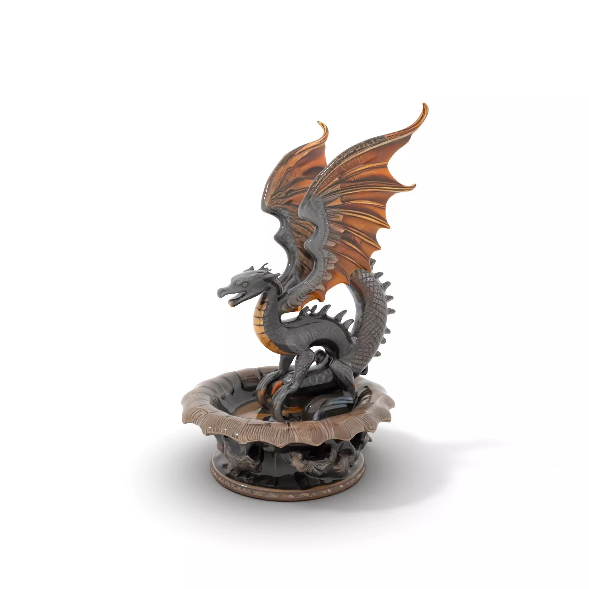 Majestic Dragon Fountain model pack Low-poly 3D model_0