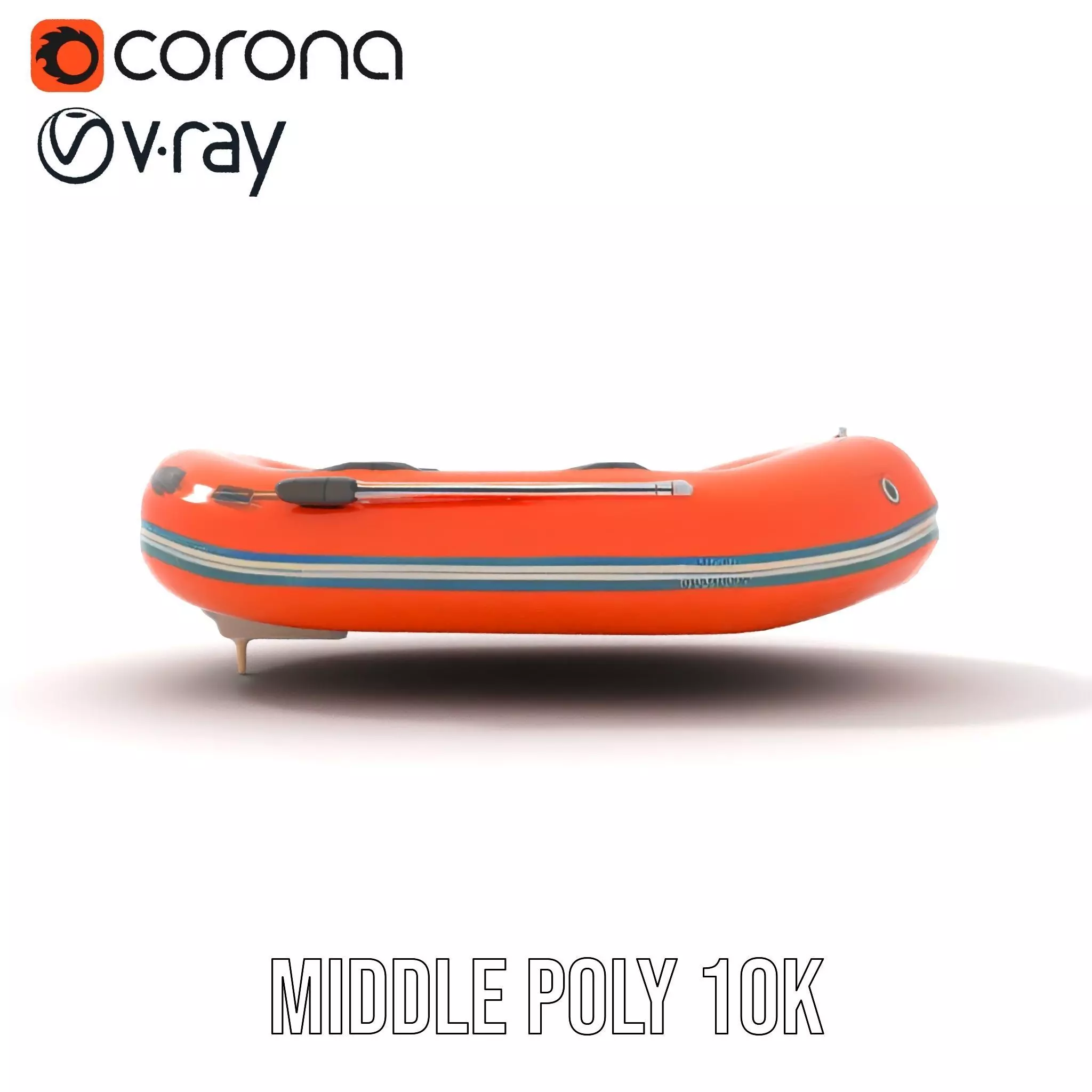 Orange Inflatable Raft model pack Low-poly 3D model_21