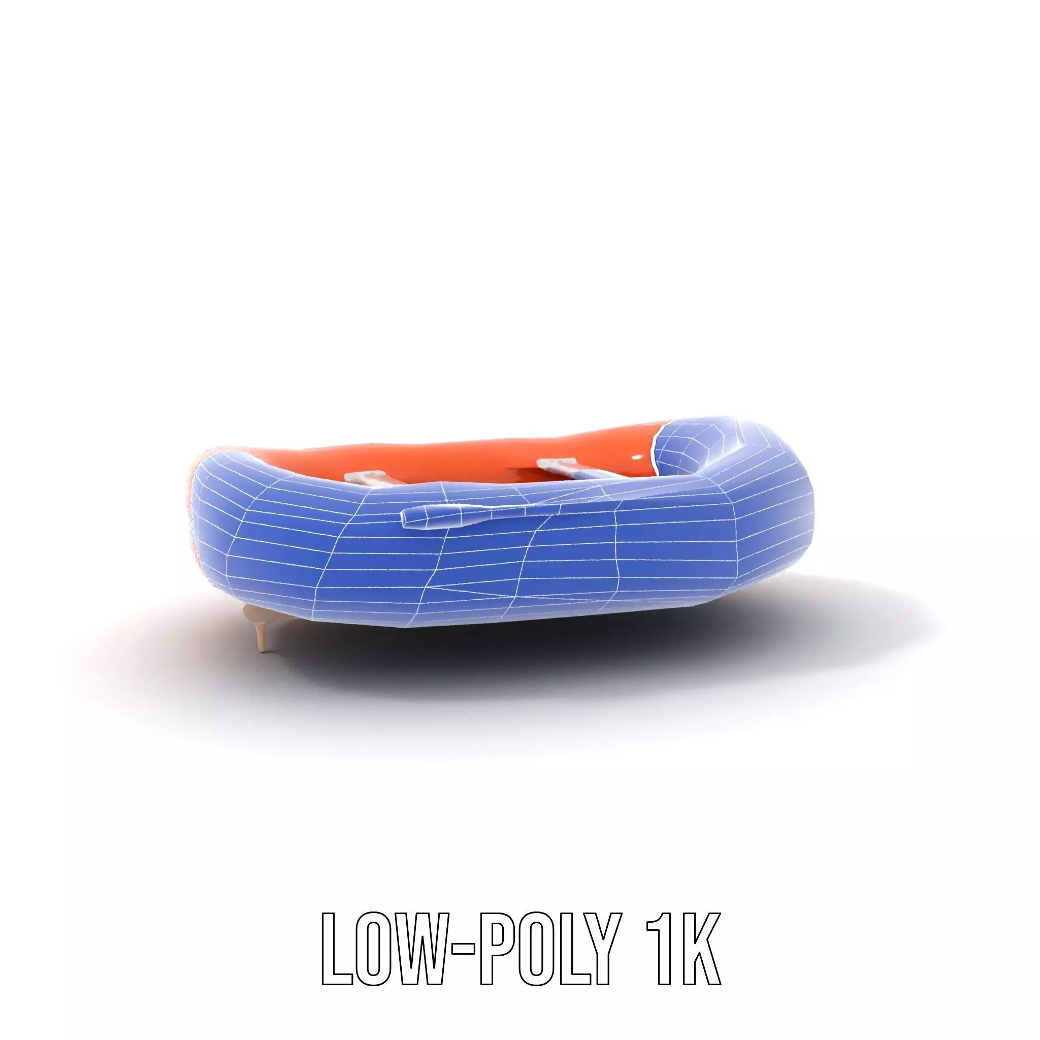 Orange Inflatable Raft model pack Low-poly 3D model_28