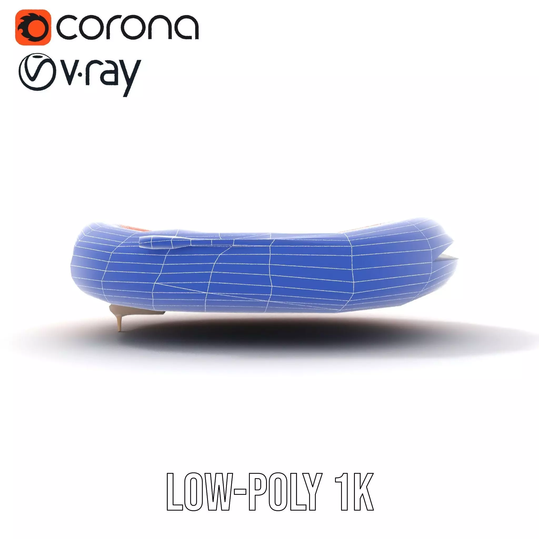 Orange Inflatable Raft model pack Low-poly 3D model_25