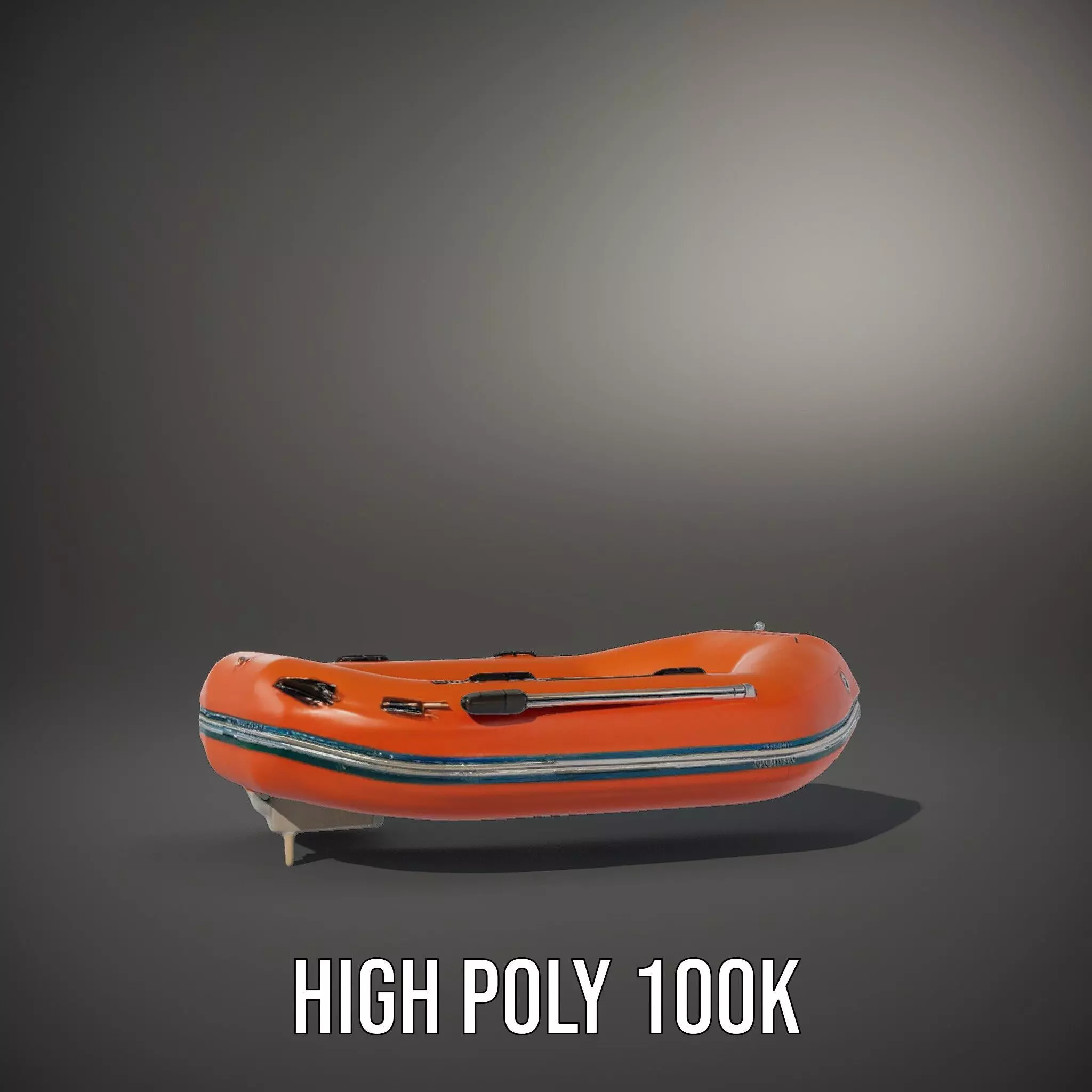 Orange Inflatable Raft model pack Low-poly 3D model_8