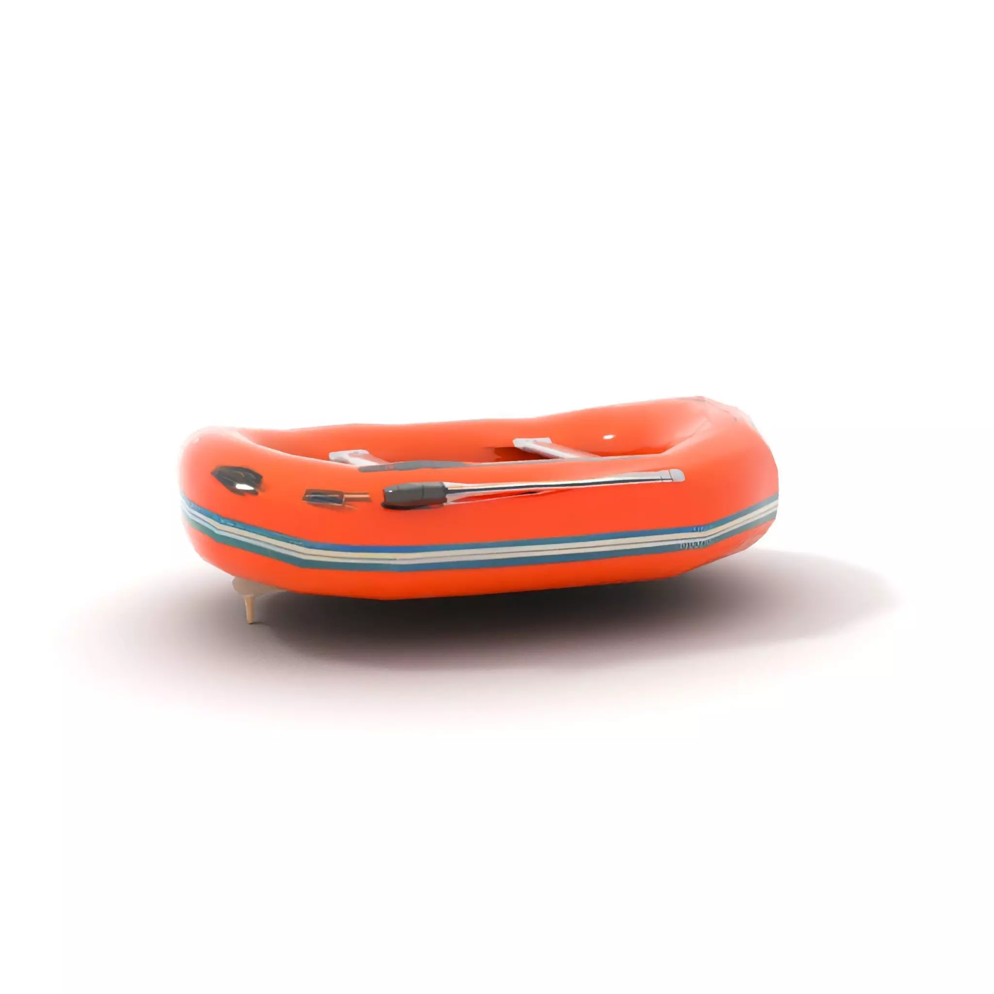 Orange Inflatable Raft model pack Low-poly 3D model_7