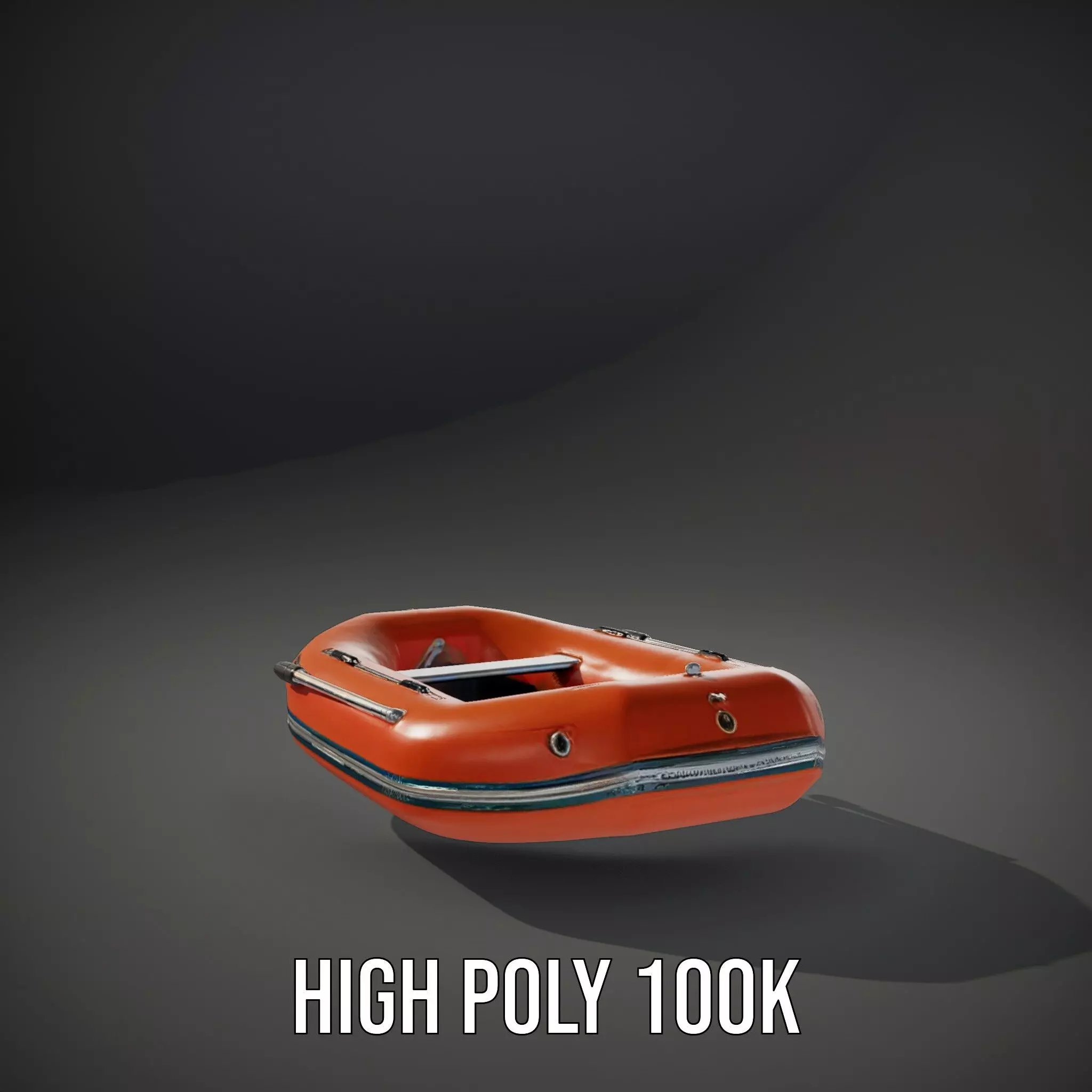 Orange Inflatable Raft model pack Low-poly 3D model_10