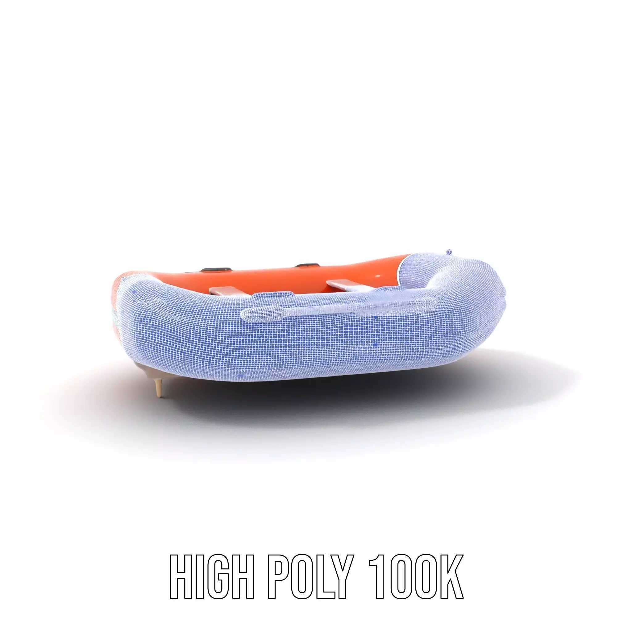 Orange Inflatable Raft model pack Low-poly 3D model_4