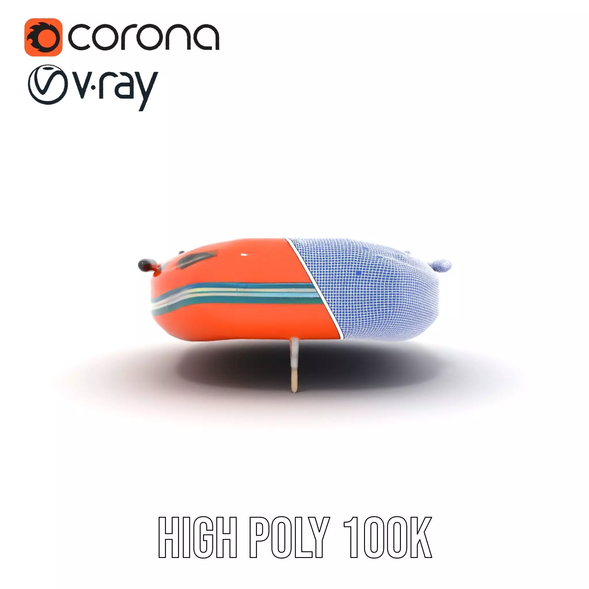 Orange Inflatable Raft model pack Low-poly 3D model_23