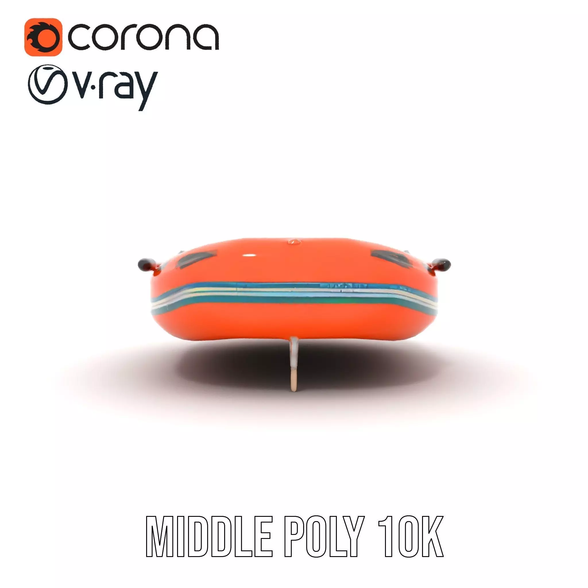 Orange Inflatable Raft model pack Low-poly 3D model_30