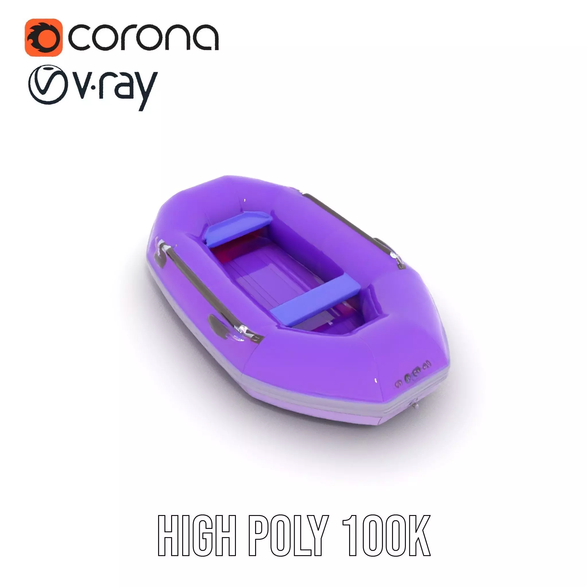 Vibrant Purple Raft model pack Low-poly 3D model_23