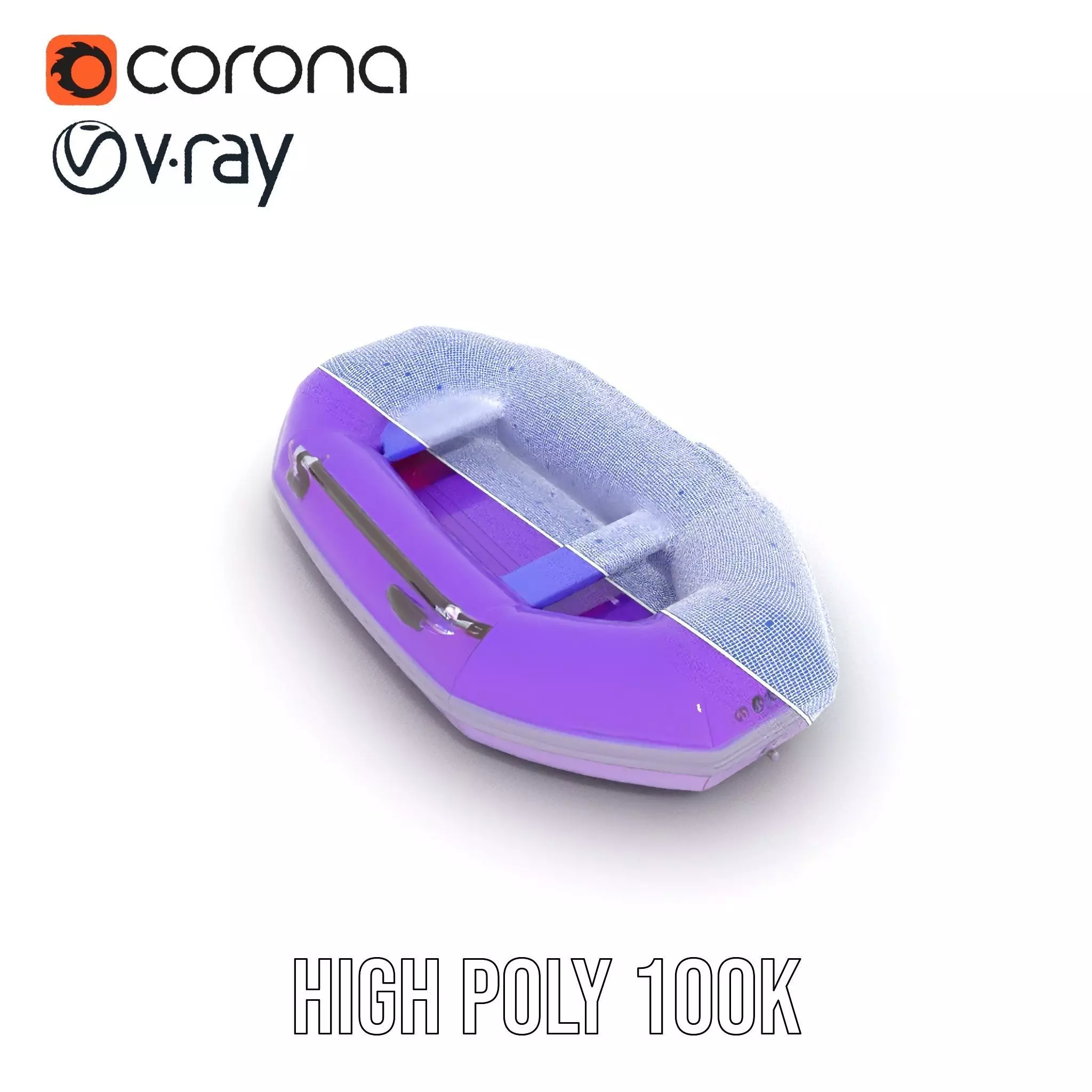 Vibrant Purple Raft model pack Low-poly 3D model_32