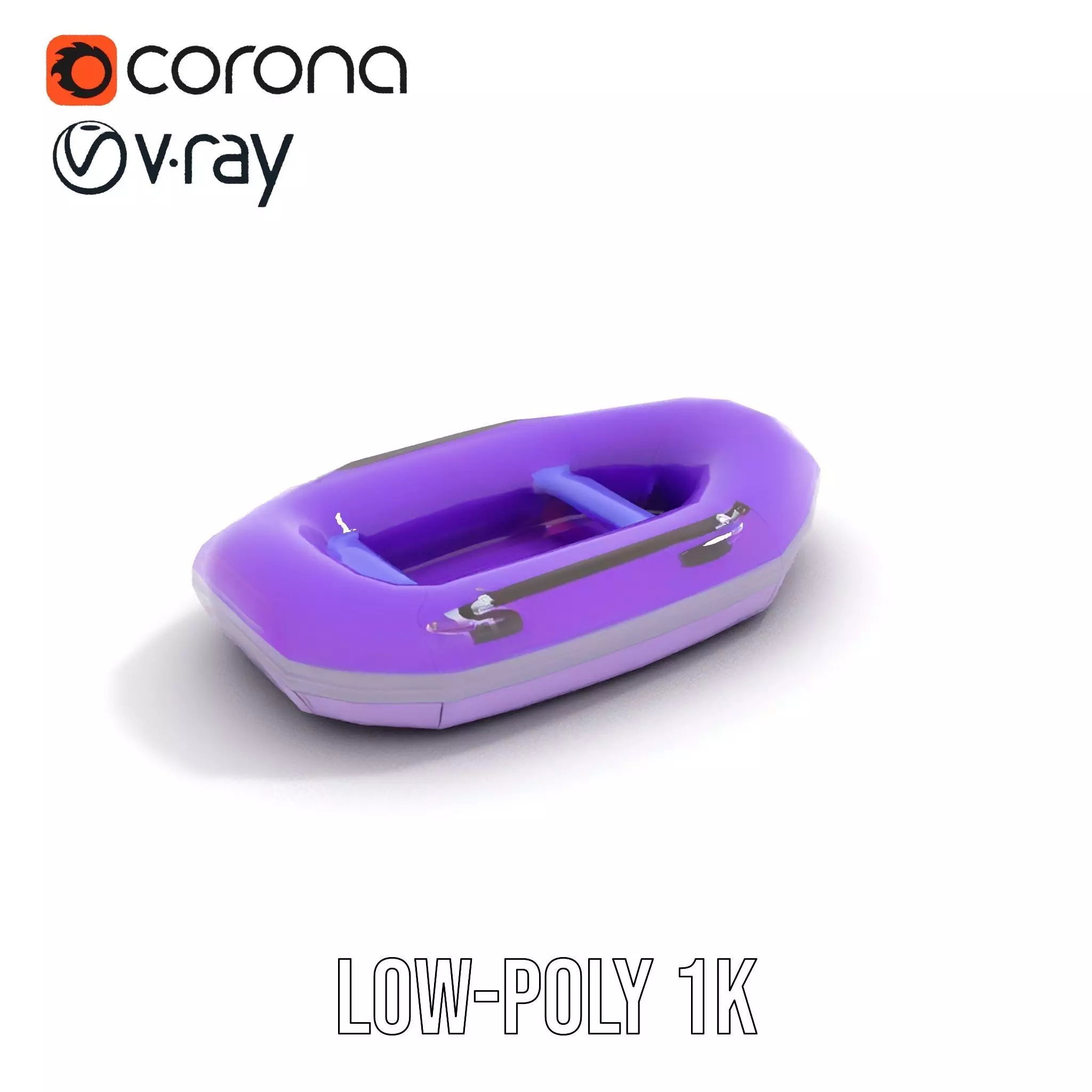 Vibrant Purple Raft model pack Low-poly 3D model_19