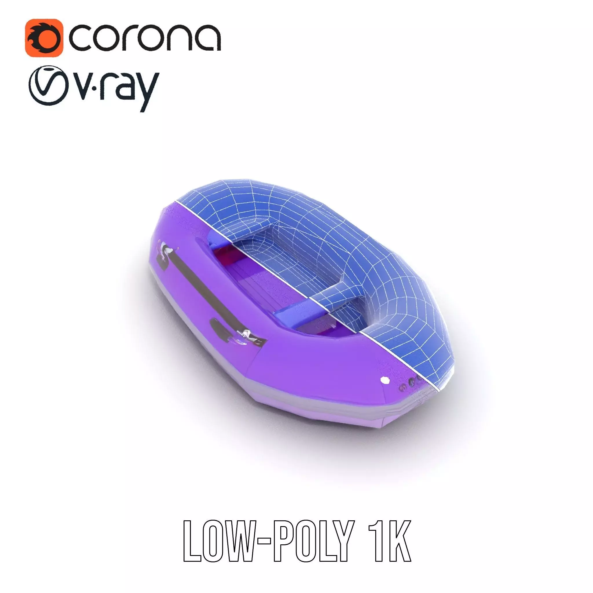 Vibrant Purple Raft model pack Low-poly 3D model_9