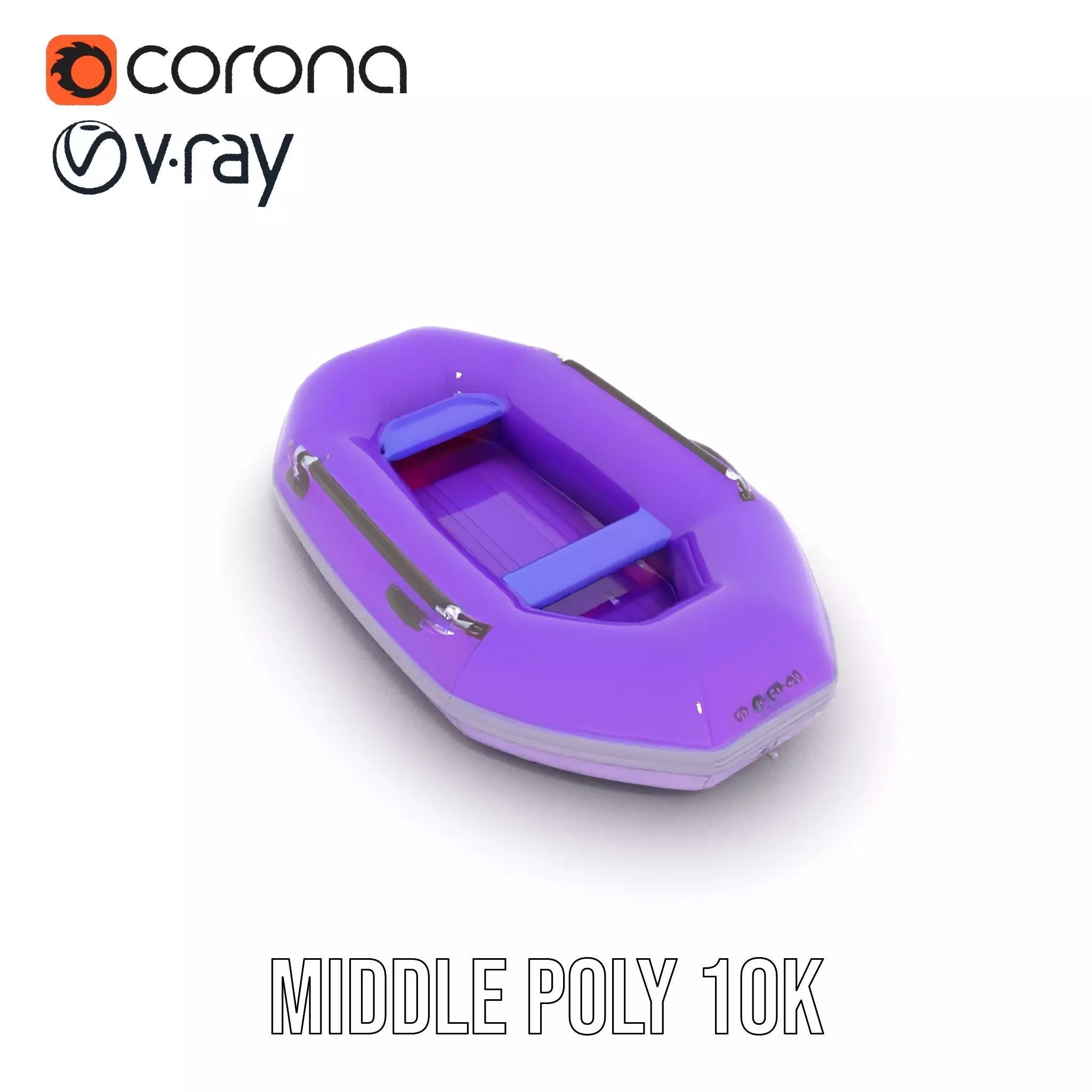 Vibrant Purple Raft model pack Low-poly 3D model_5