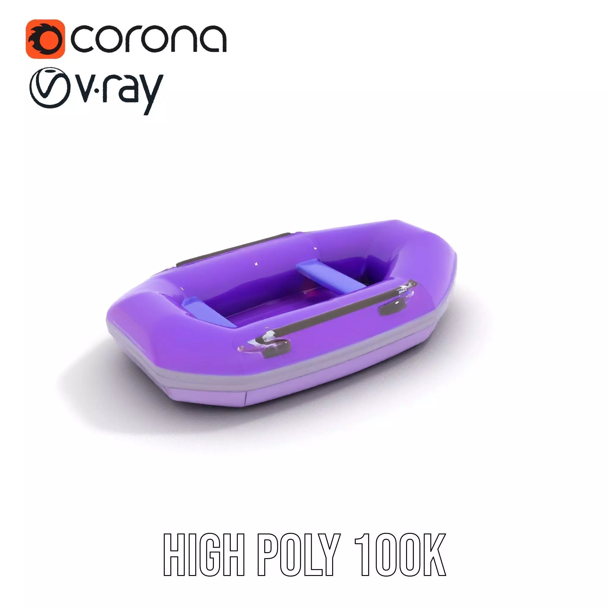 Vibrant Purple Raft model pack Low-poly 3D model_26