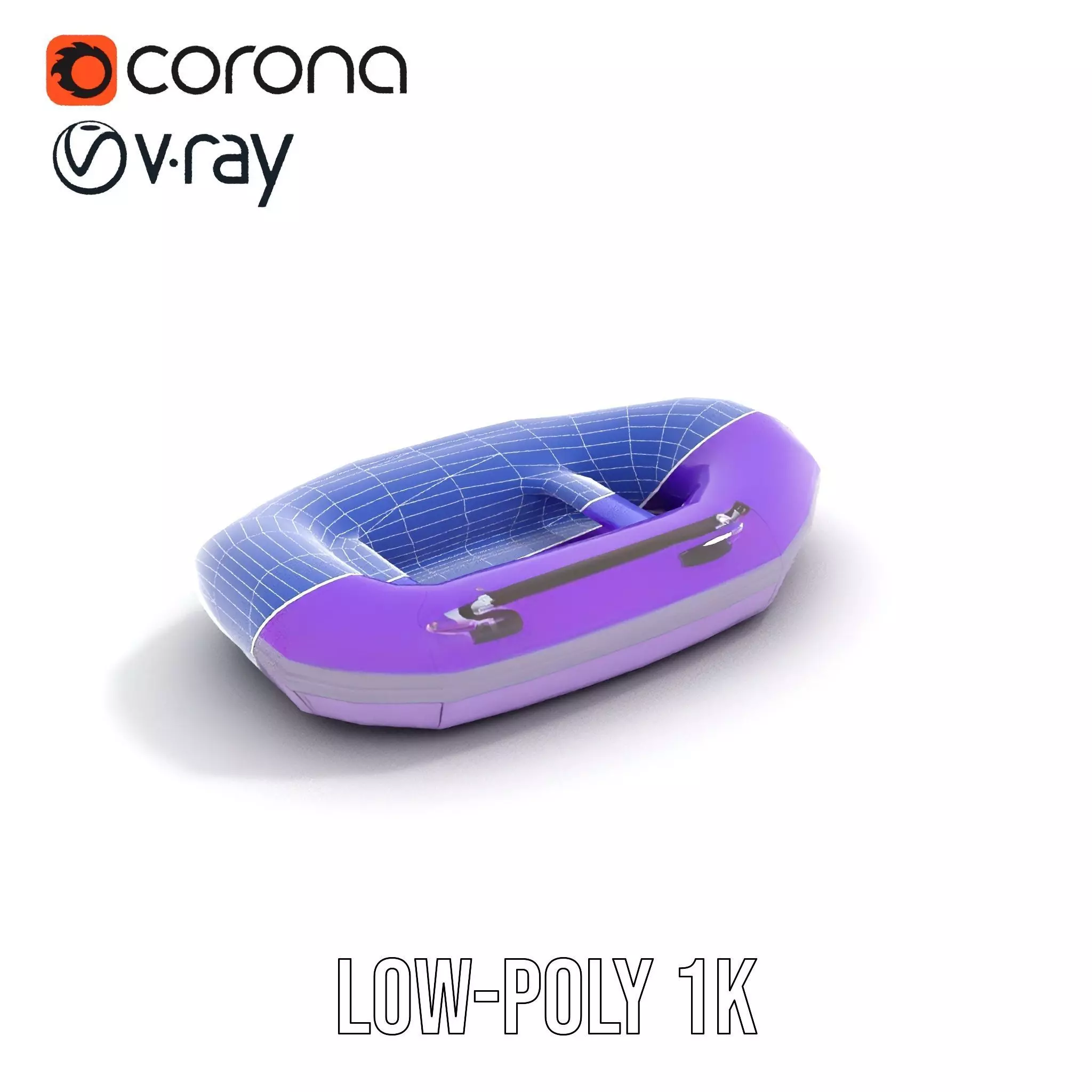 Vibrant Purple Raft model pack Low-poly 3D model_12