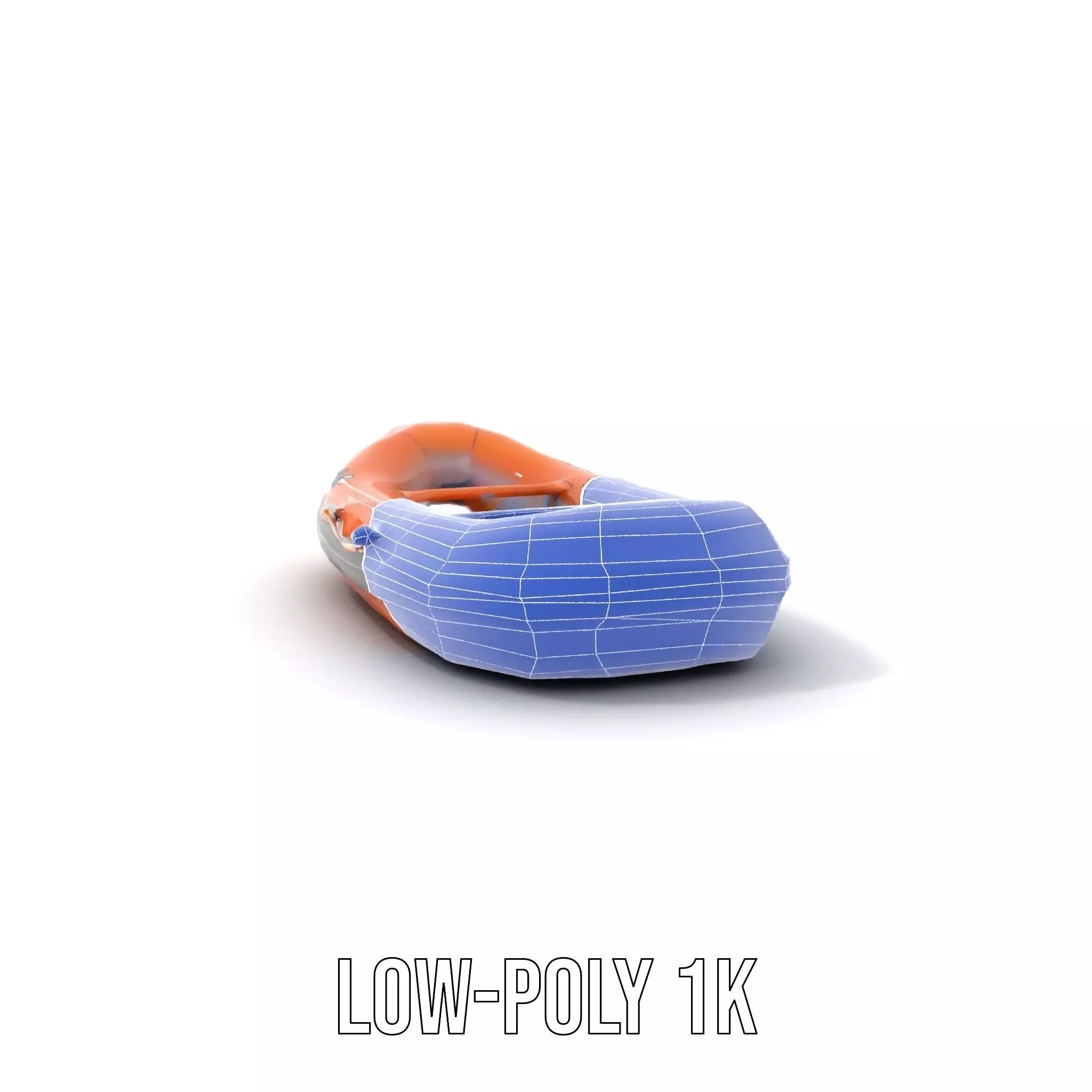 Orange Inflatable Raft model pack Low-poly 3D model_8