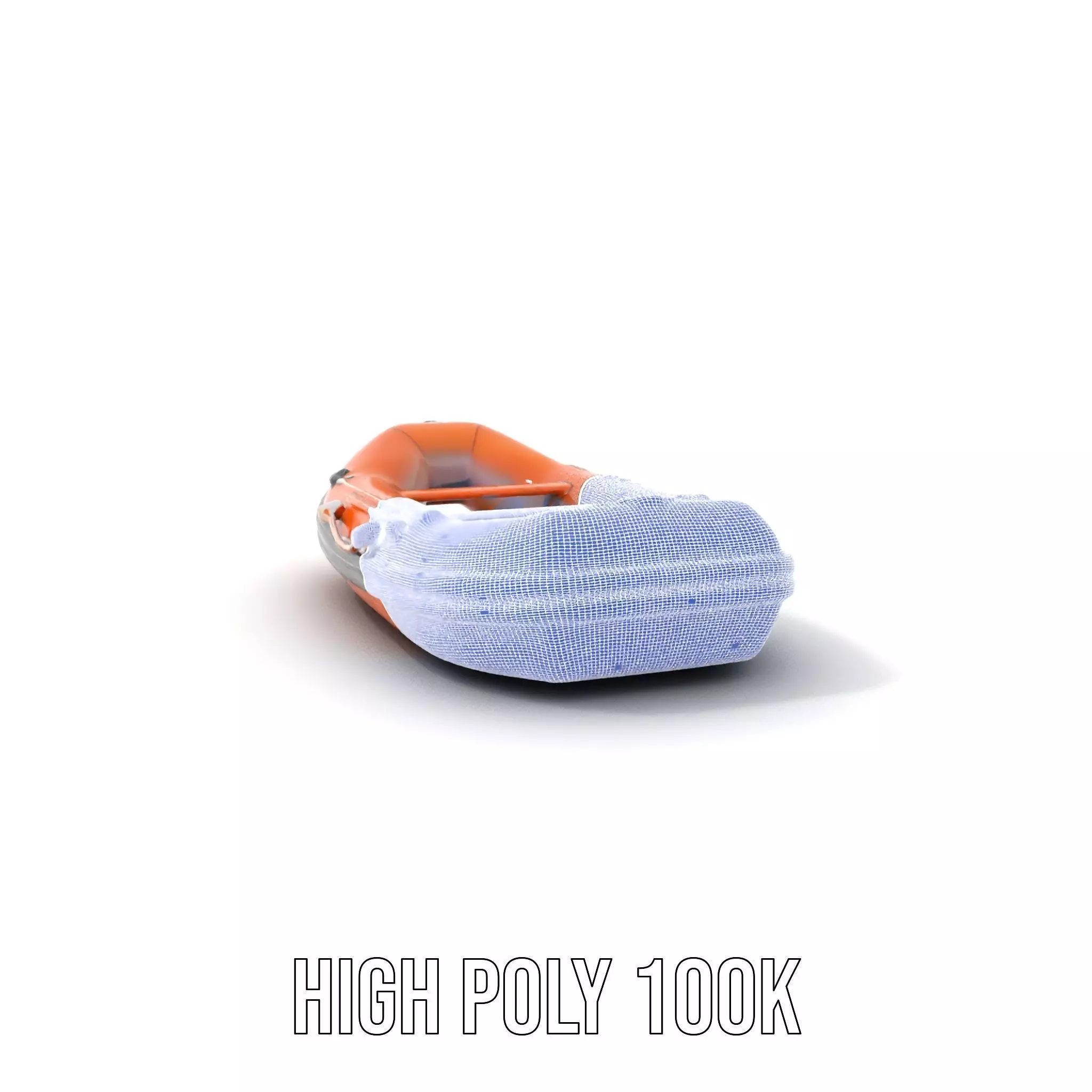 Orange Inflatable Raft model pack Low-poly 3D model_4