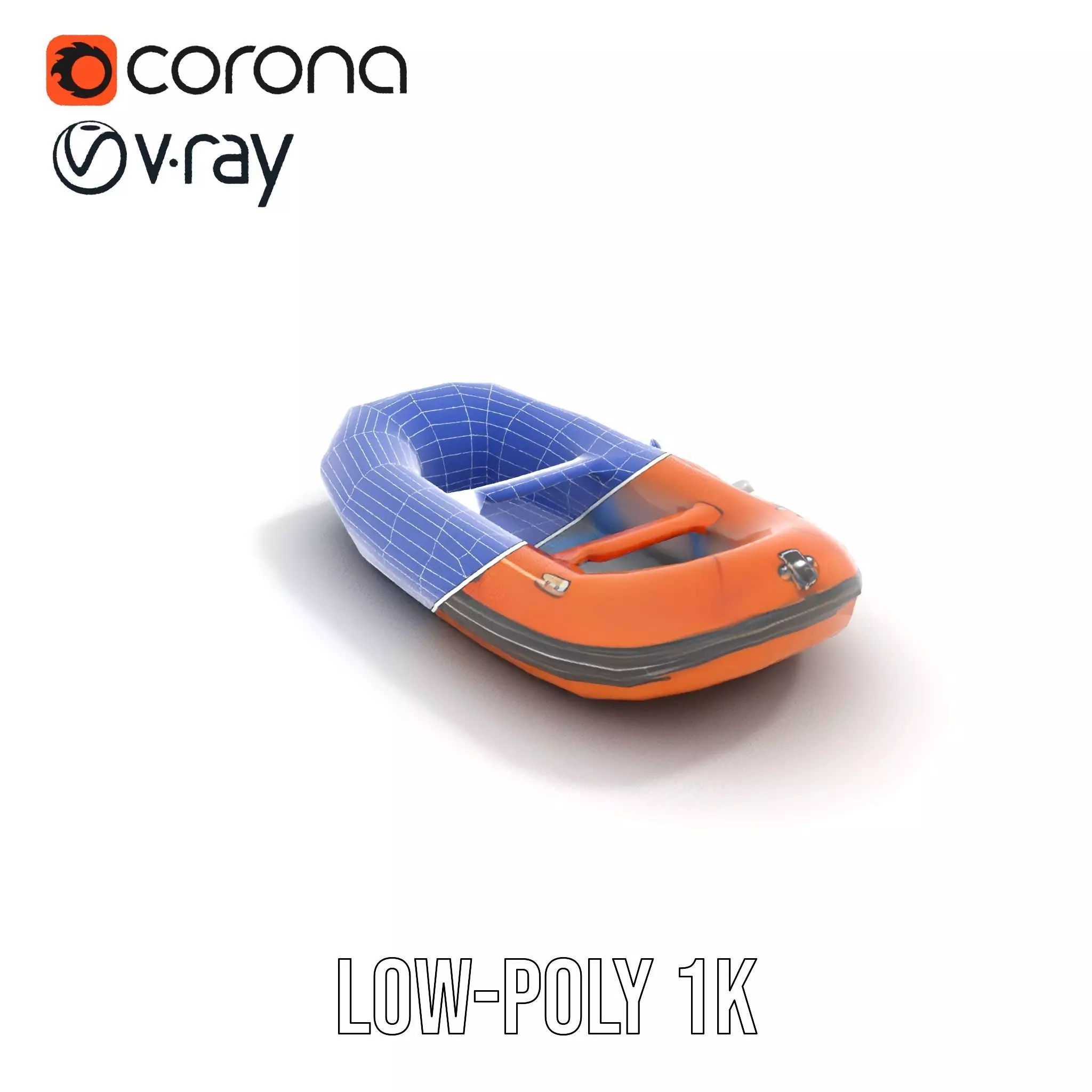 Orange Inflatable Raft model pack Low-poly 3D model_27
