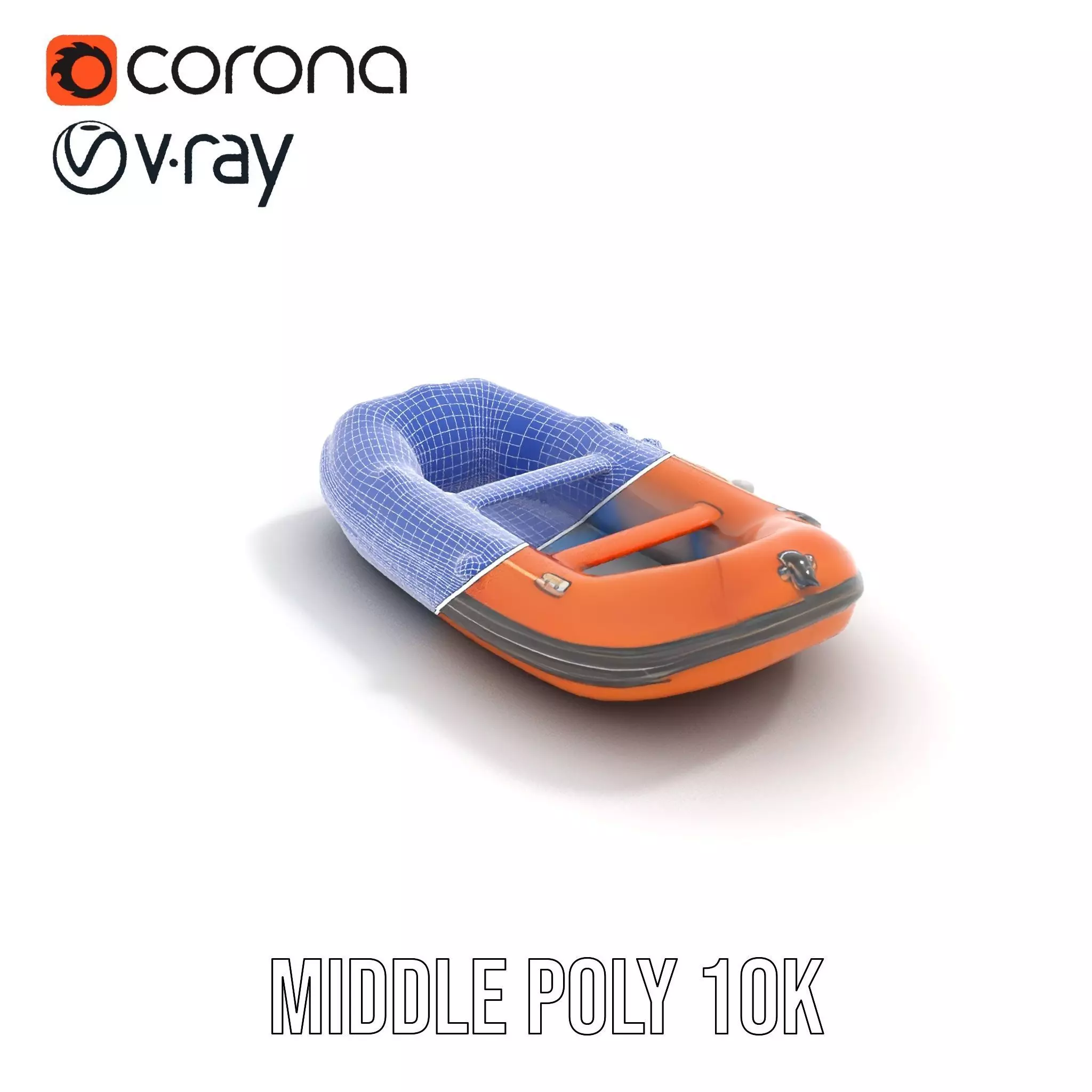 Orange Inflatable Raft model pack Low-poly 3D model_19