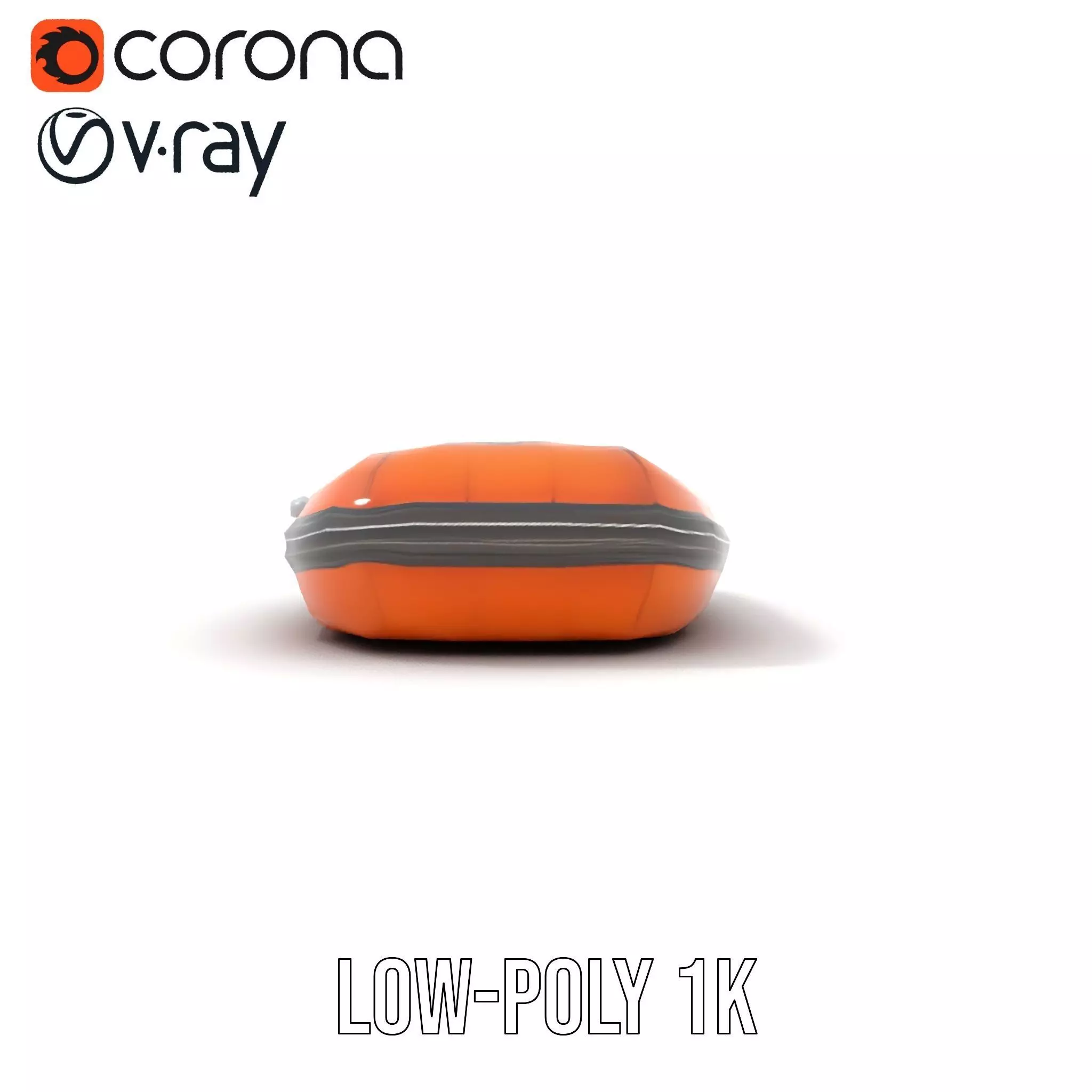 Orange Inflatable Raft model pack Low-poly 3D model_17