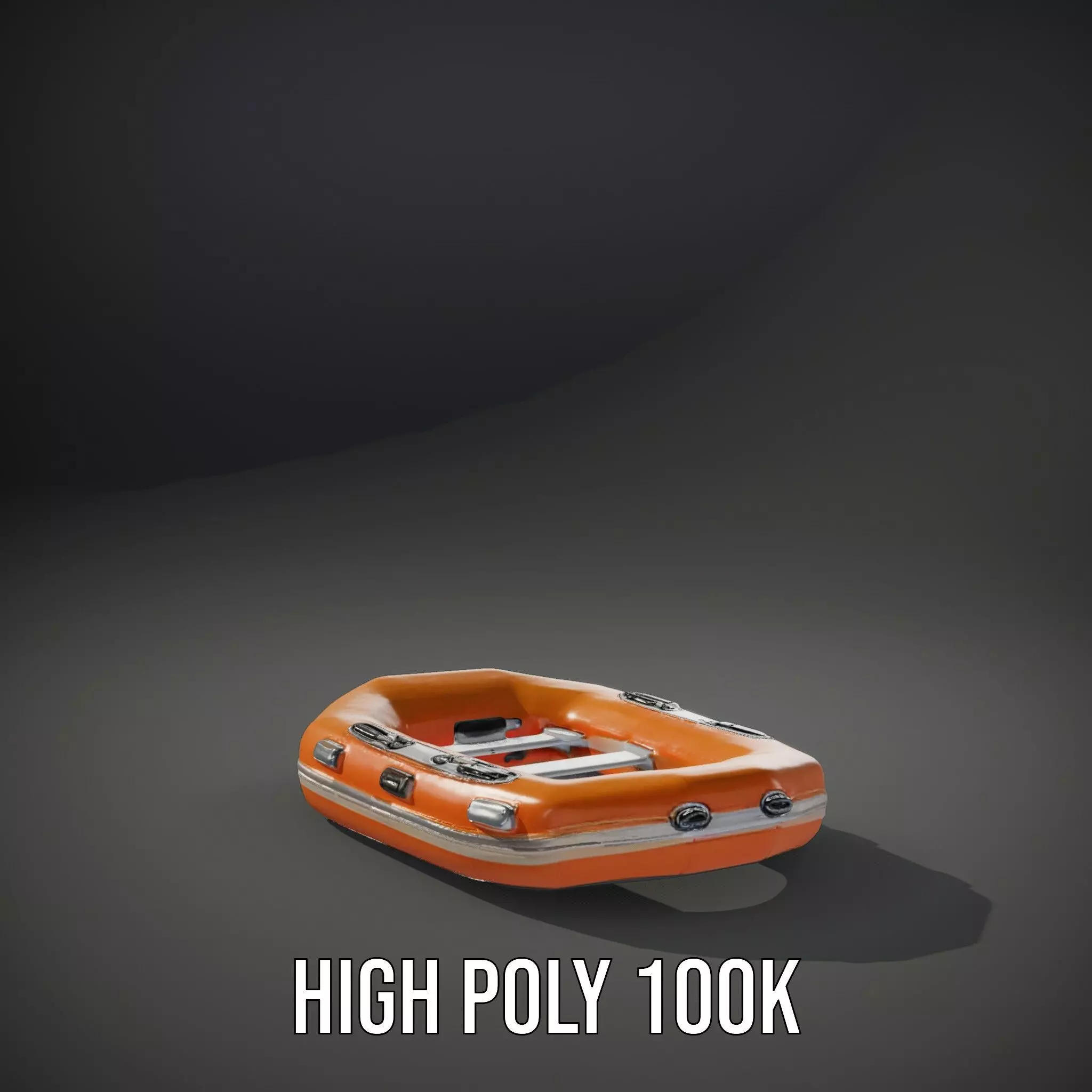 Vibrant Orange Raft model pack Low-poly 3D model_12