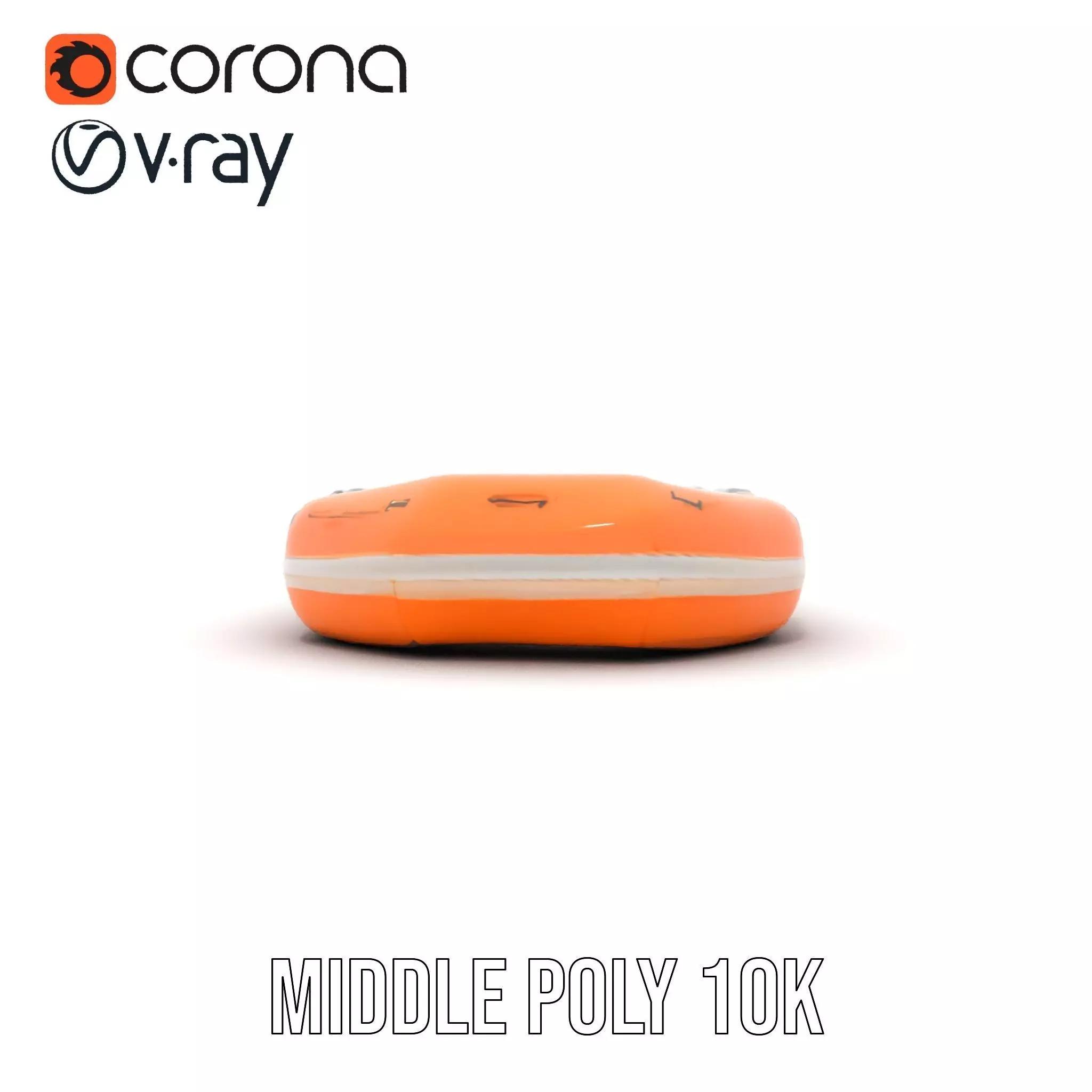 Vibrant Orange Raft model pack Low-poly 3D model_21