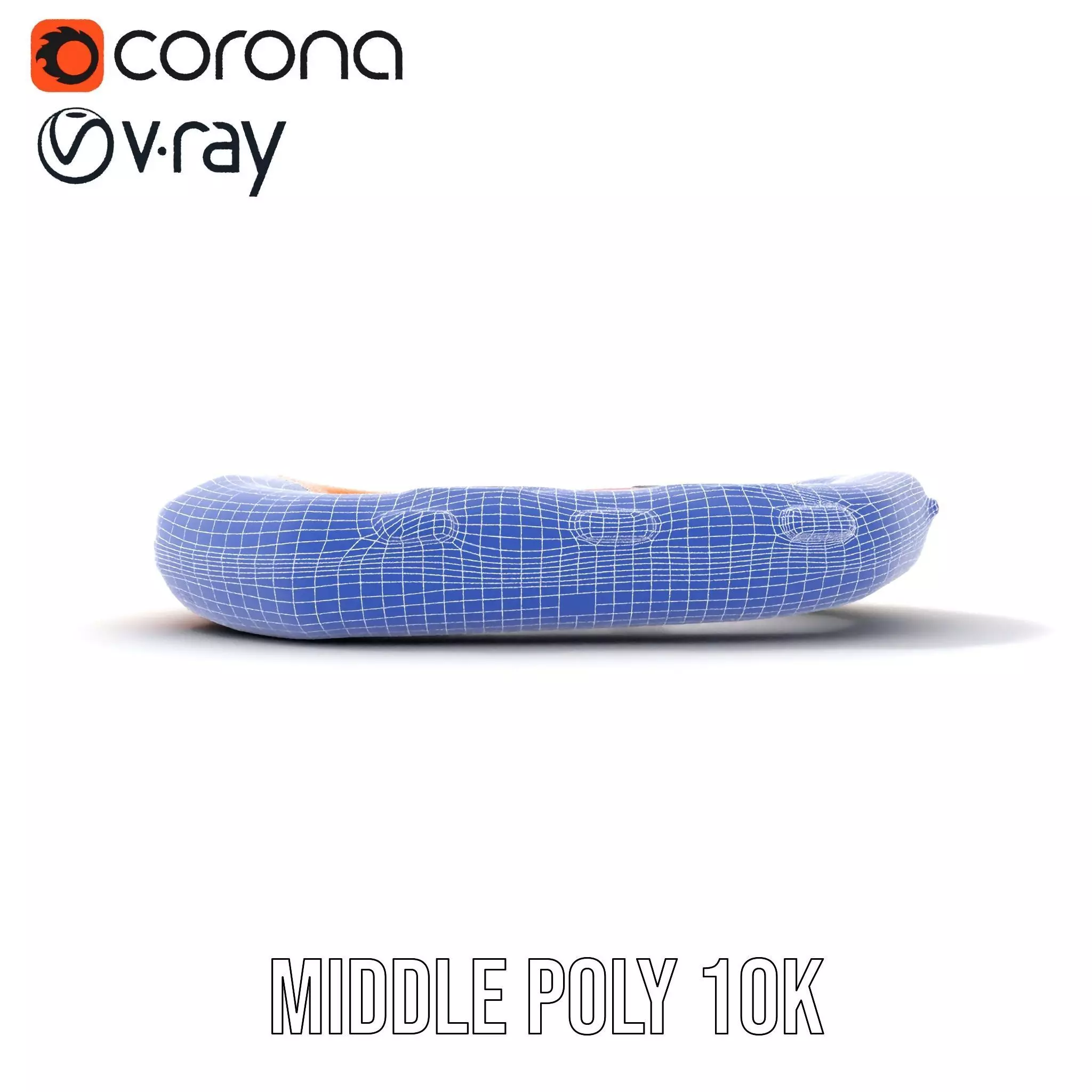 Vibrant Orange Raft model pack Low-poly 3D model_26