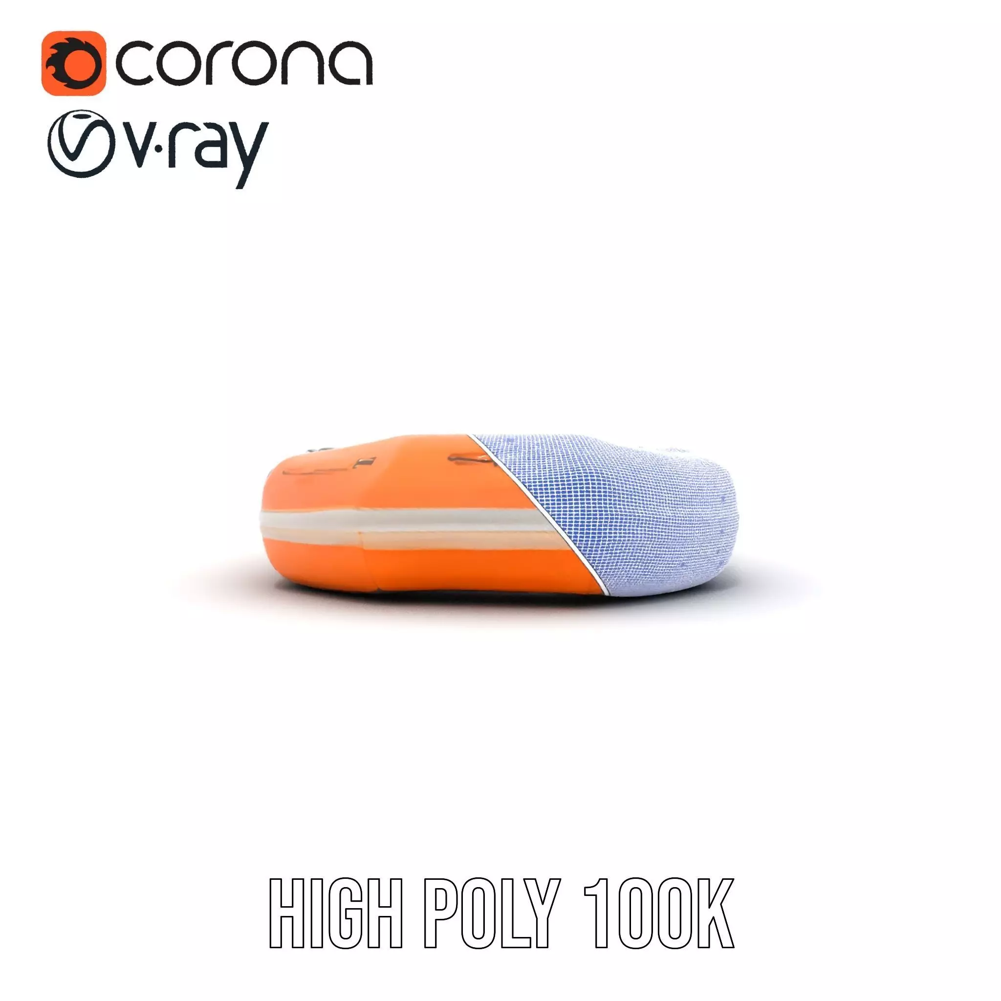 Vibrant Orange Raft model pack Low-poly 3D model_31