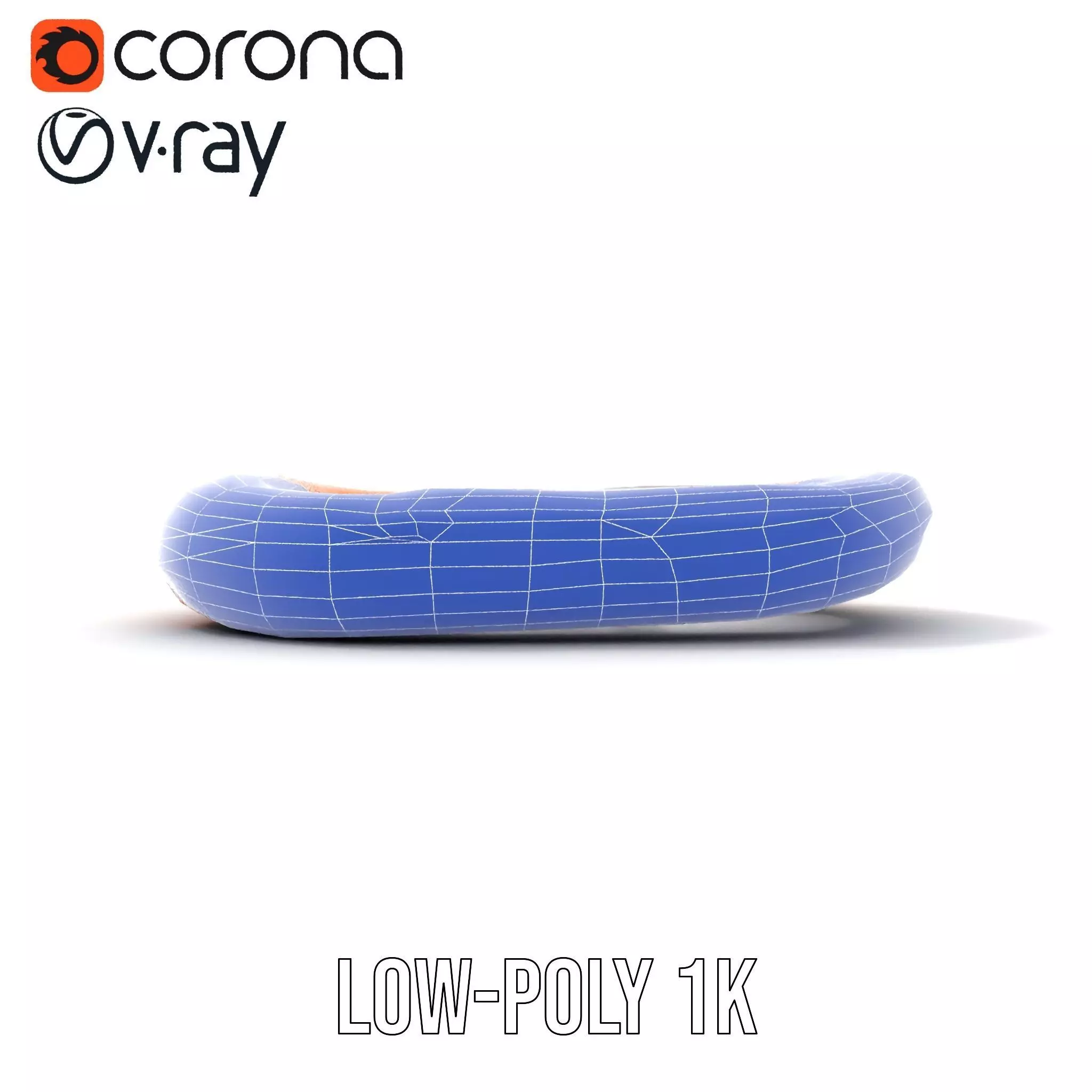 Vibrant Orange Raft model pack Low-poly 3D model_17