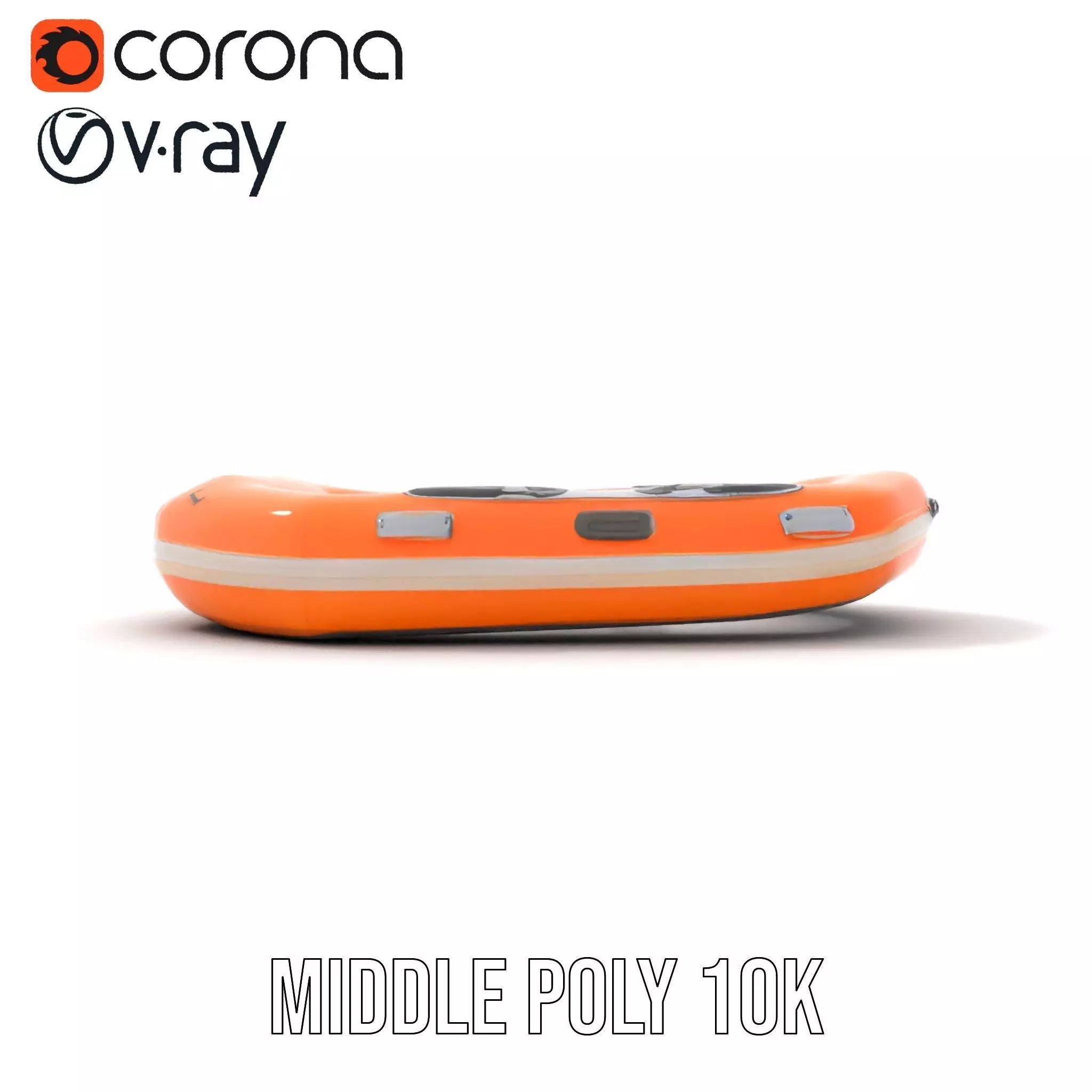 Vibrant Orange Raft model pack Low-poly 3D model_5