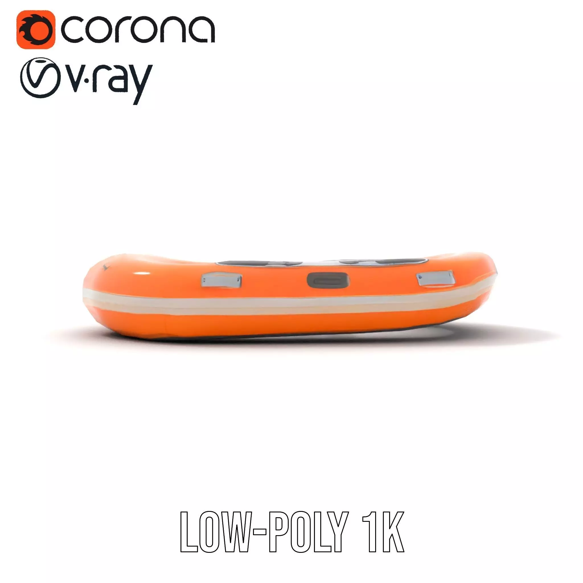 Vibrant Orange Raft model pack Low-poly 3D model_20