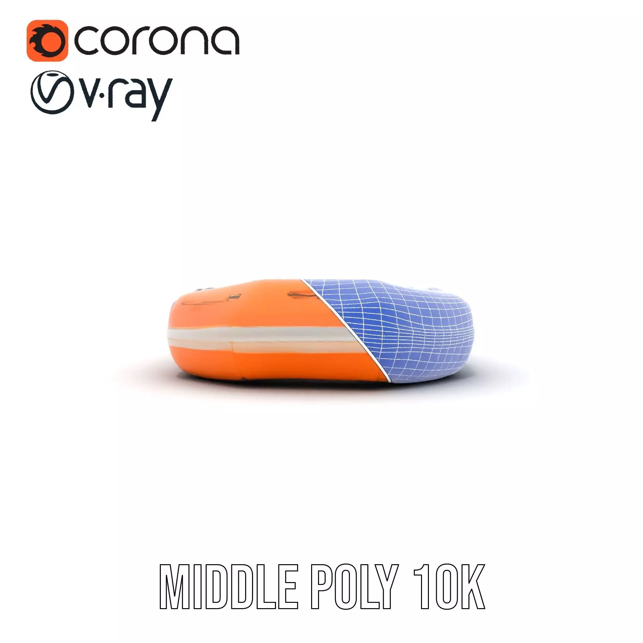 Vibrant Orange Raft model pack Low-poly 3D model_29