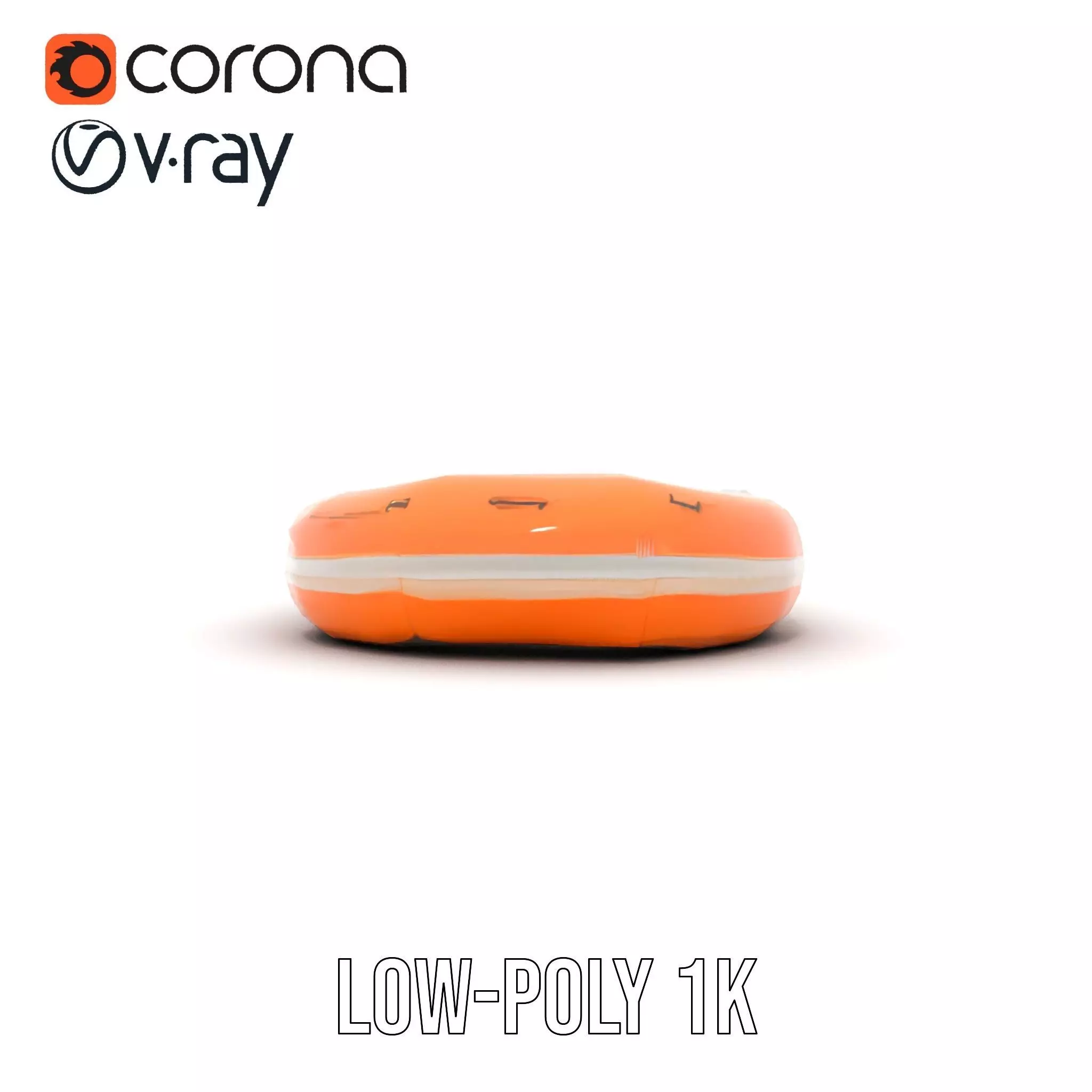 Vibrant Orange Raft model pack Low-poly 3D model_7