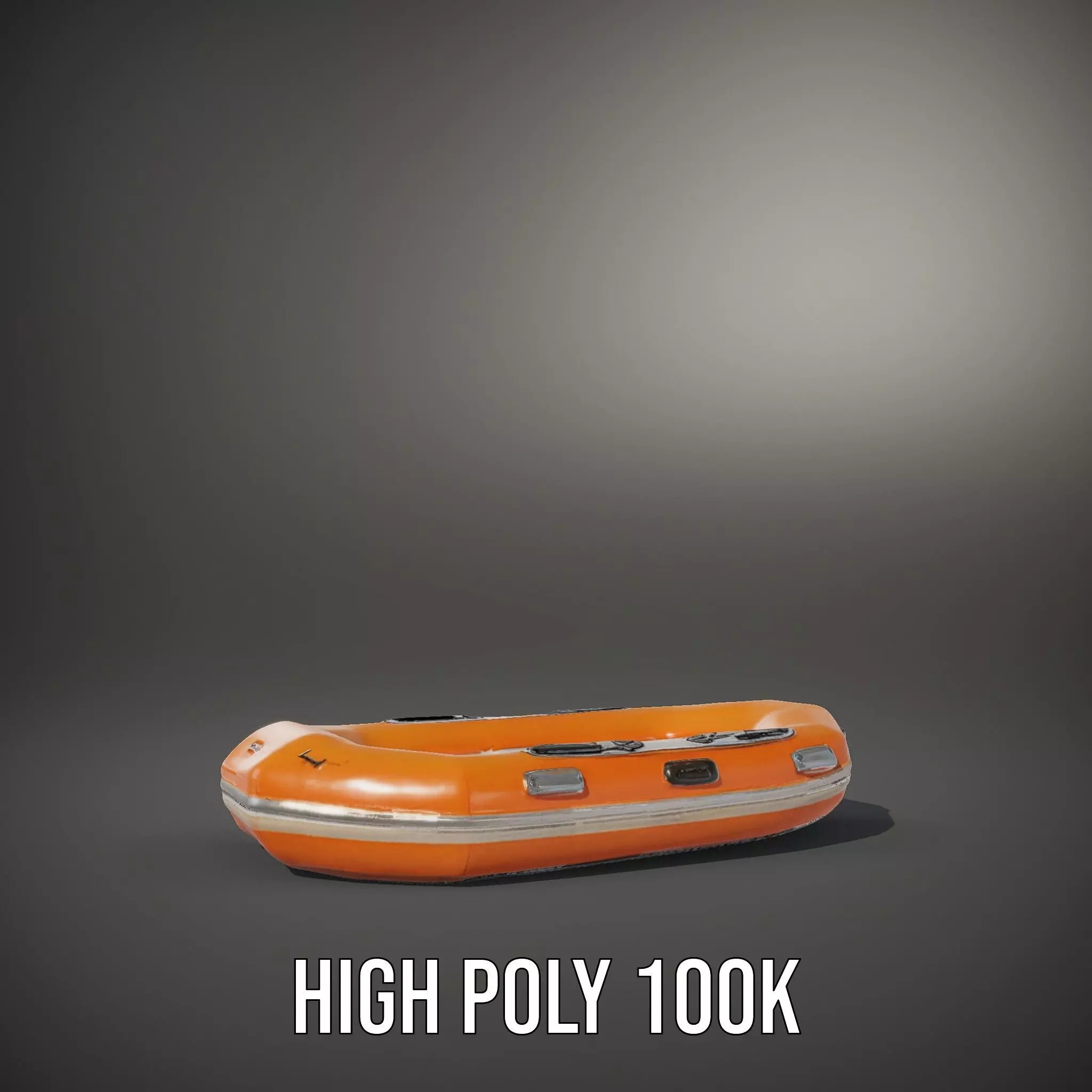 Vibrant Orange Raft model pack Low-poly 3D model_9
