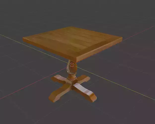 Realistic Wooden Table 3D Model Ready for 3d Print and game