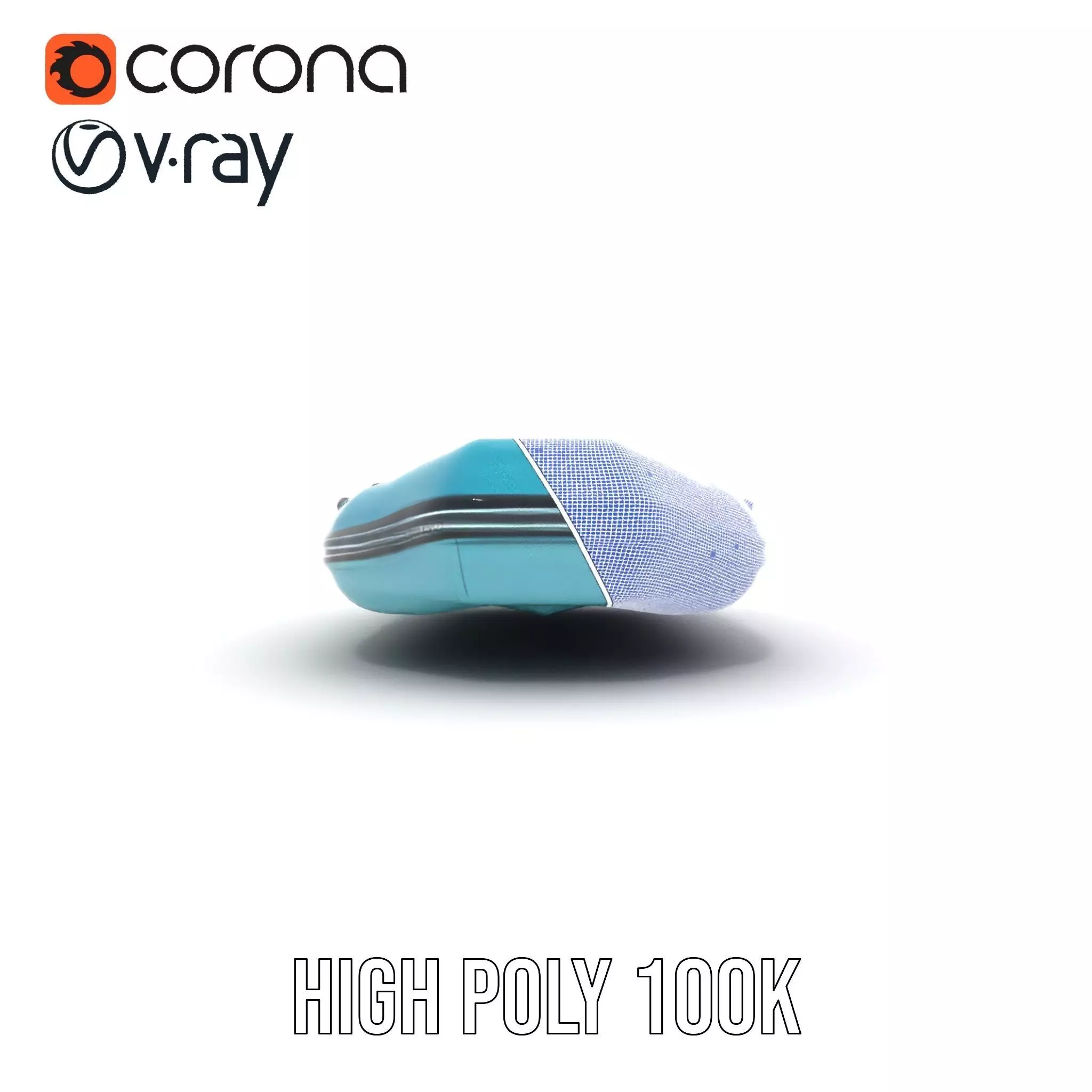 Teal Inflatable Raft model pack Low-poly 3D model_32