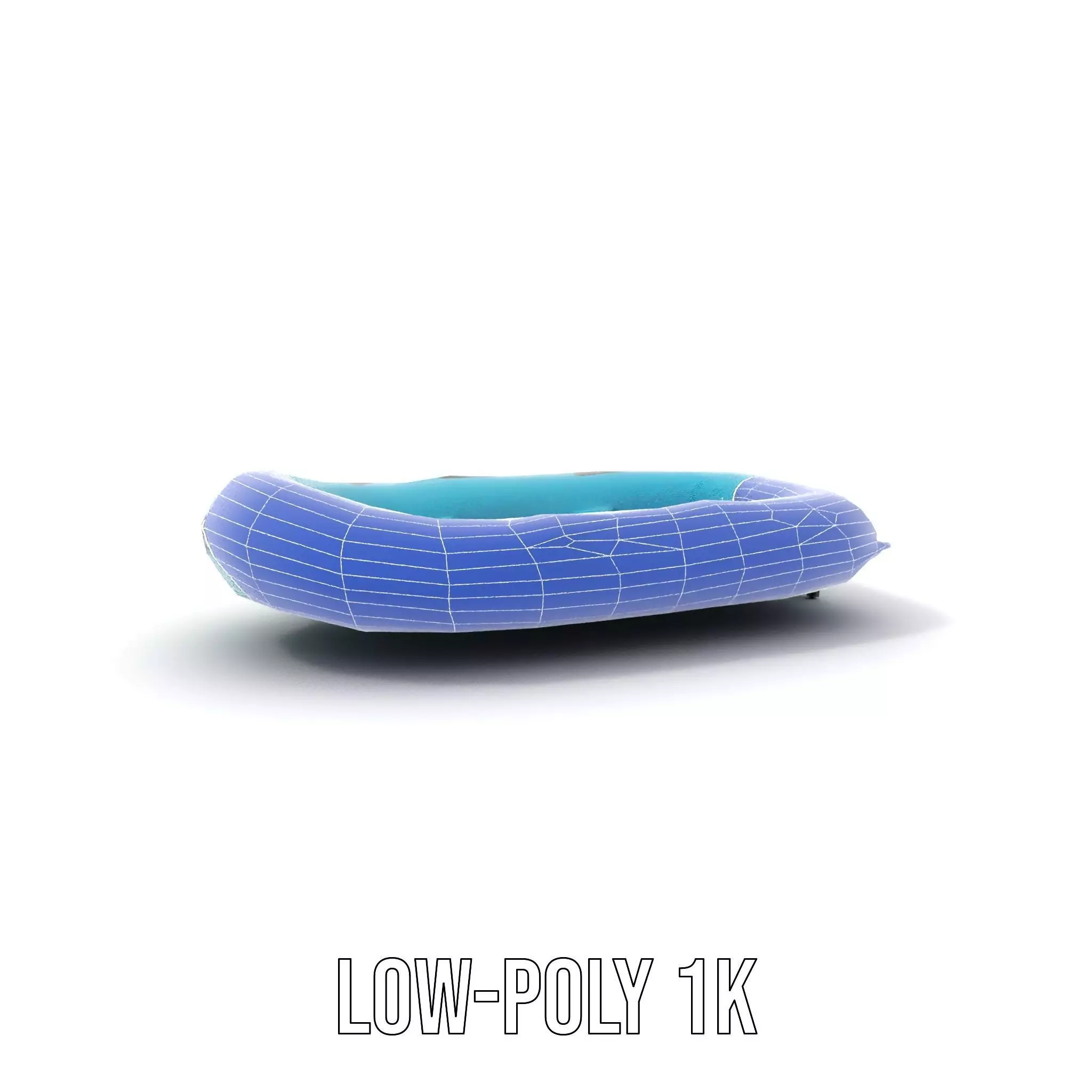Teal Inflatable Raft model pack Low-poly 3D model_9