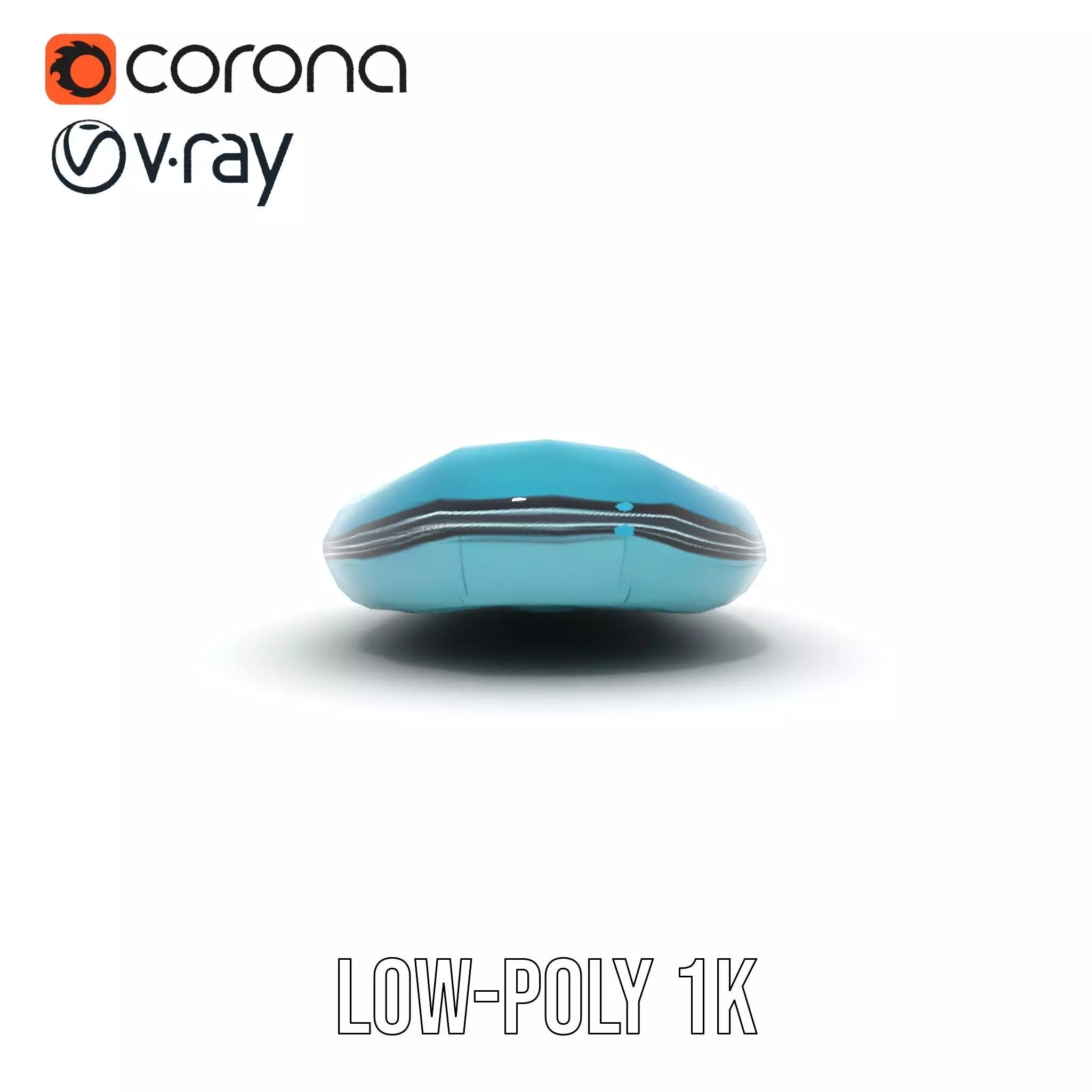 Teal Inflatable Raft model pack Low-poly 3D model_20