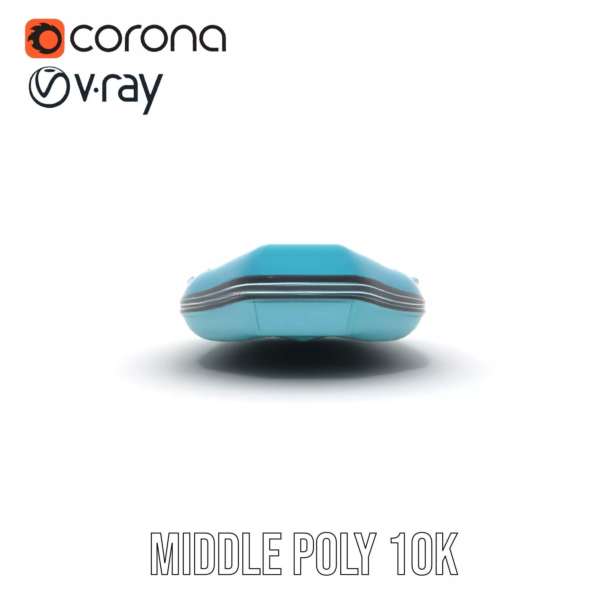 Teal Inflatable Raft model pack Low-poly 3D model_11