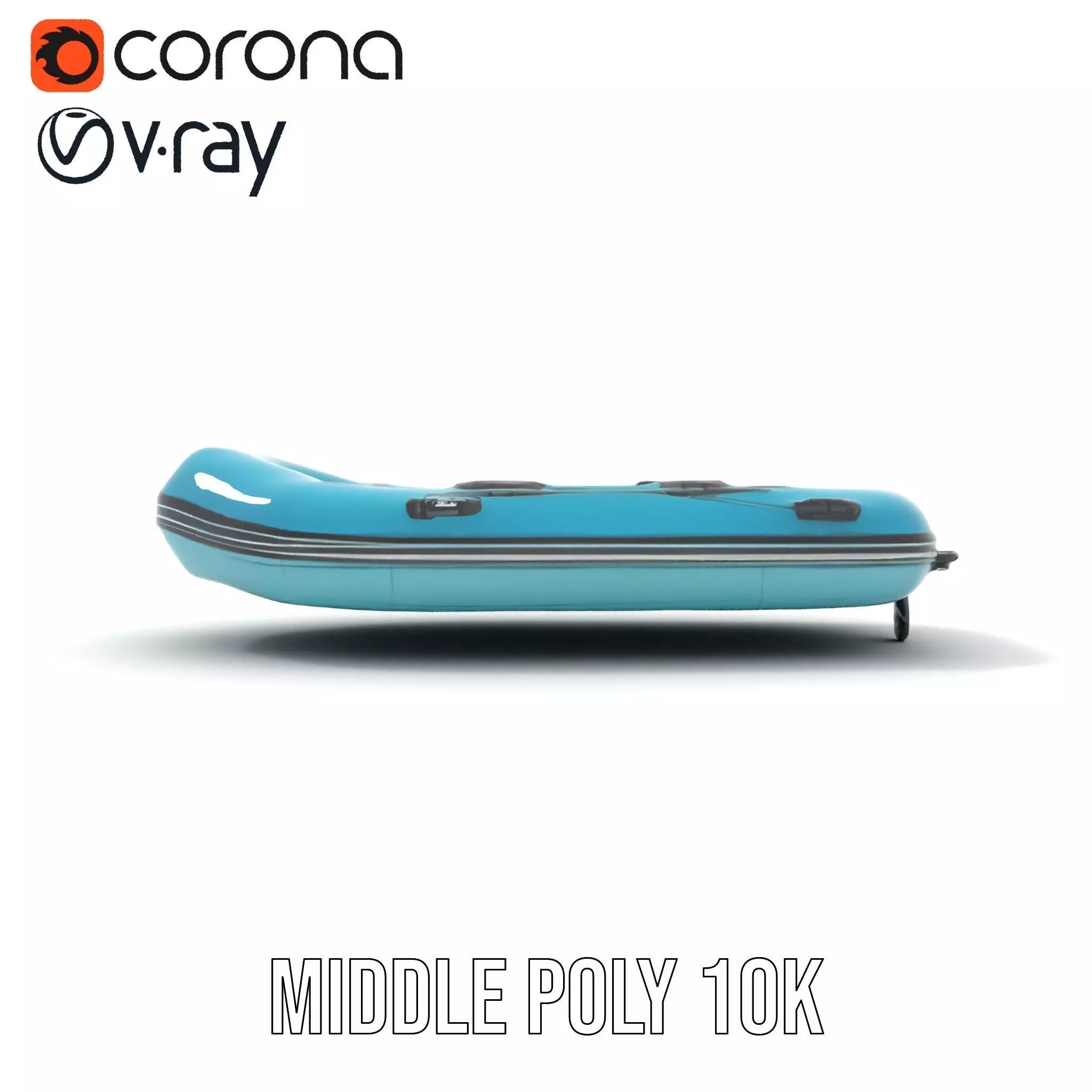 Teal Inflatable Raft model pack Low-poly 3D model_19