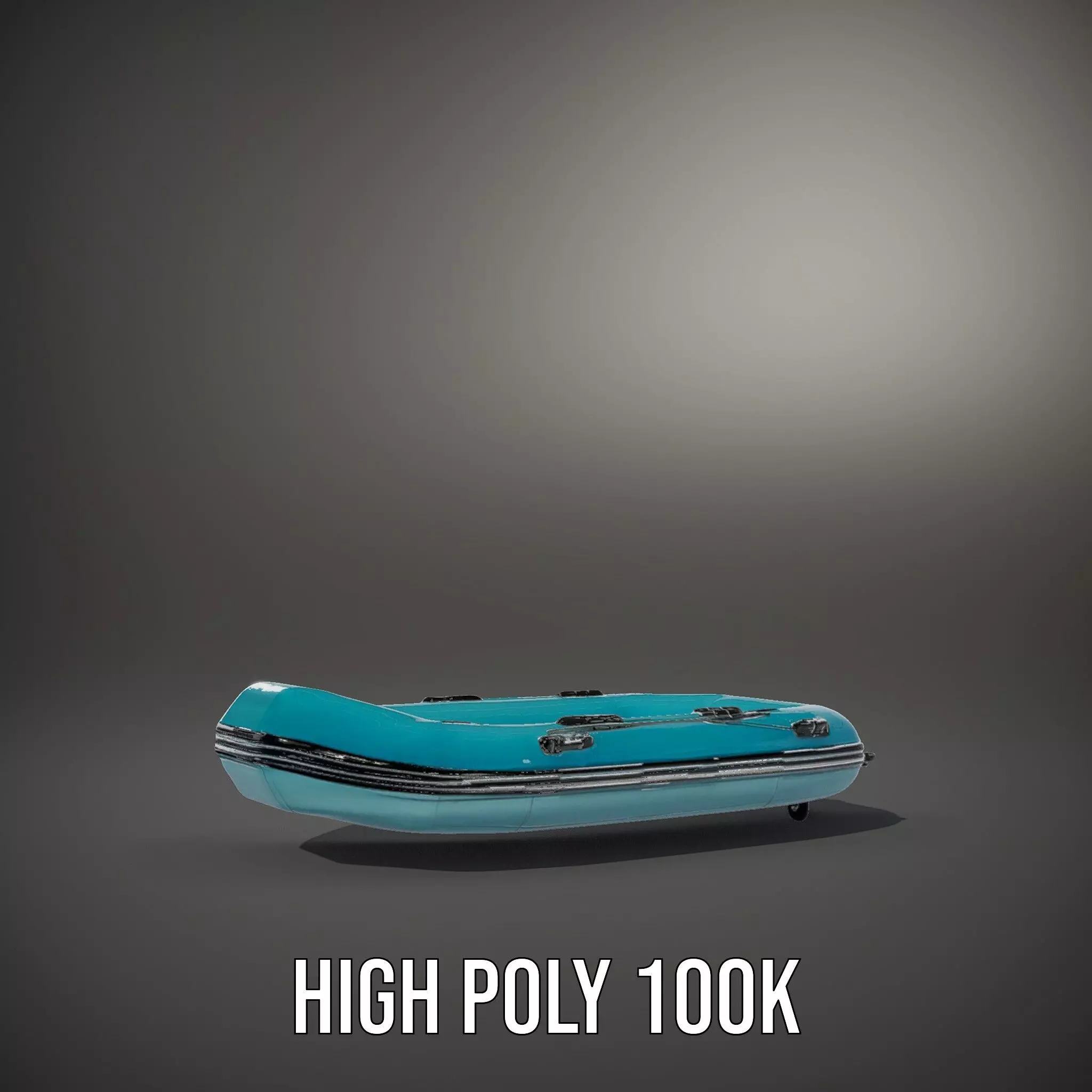 Teal Inflatable Raft model pack Low-poly 3D model_8