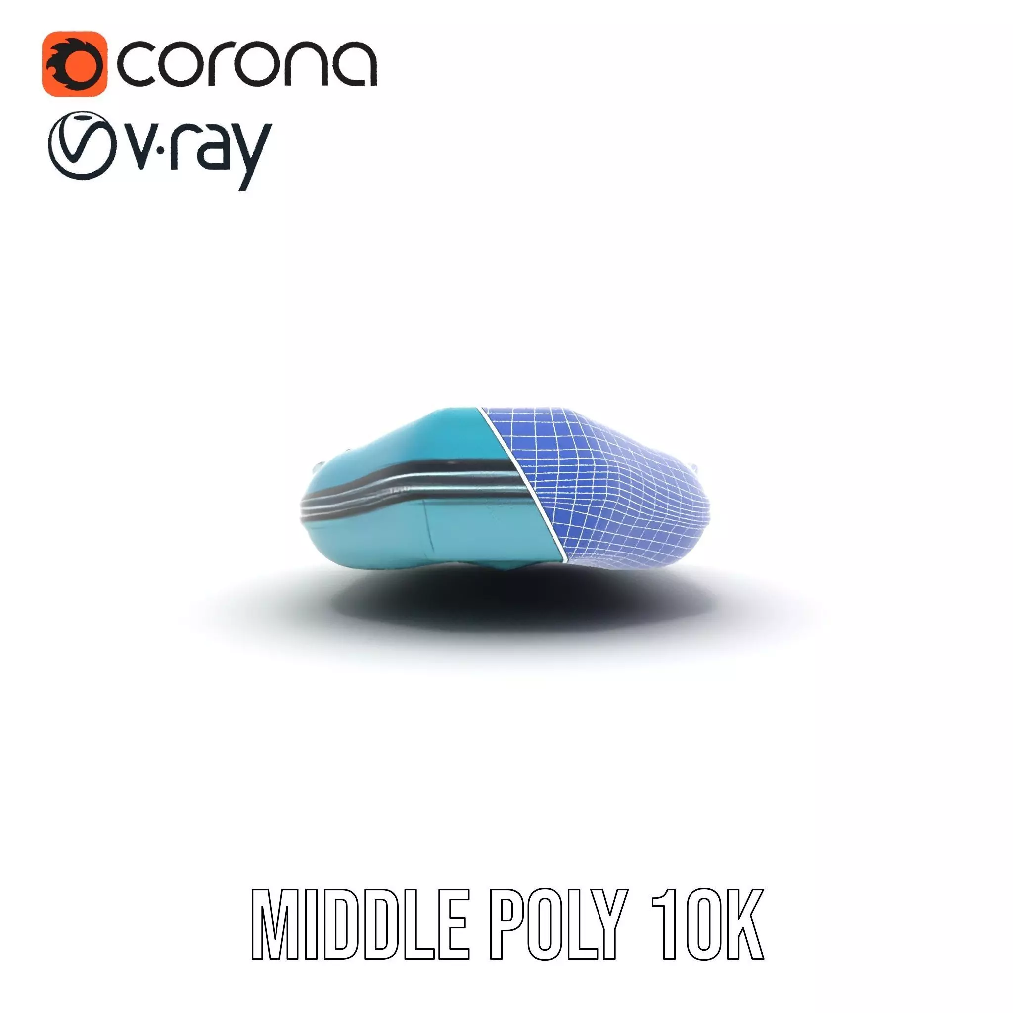 Teal Inflatable Raft model pack Low-poly 3D model_26