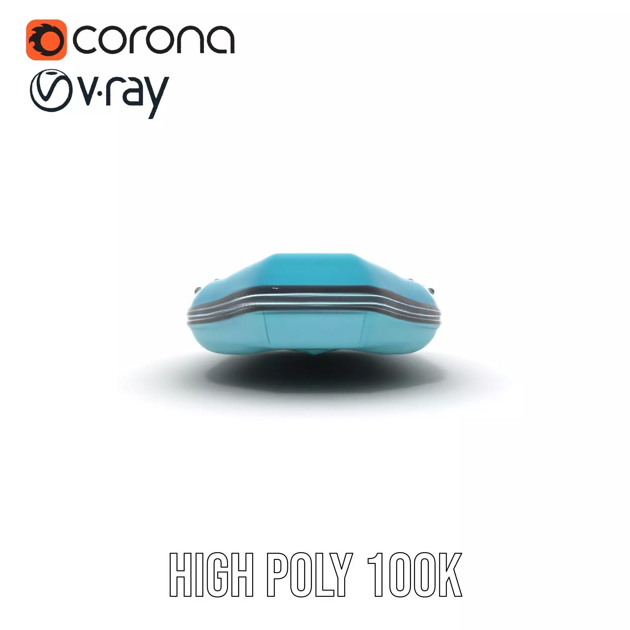 Teal Inflatable Raft model pack Low-poly 3D model_23