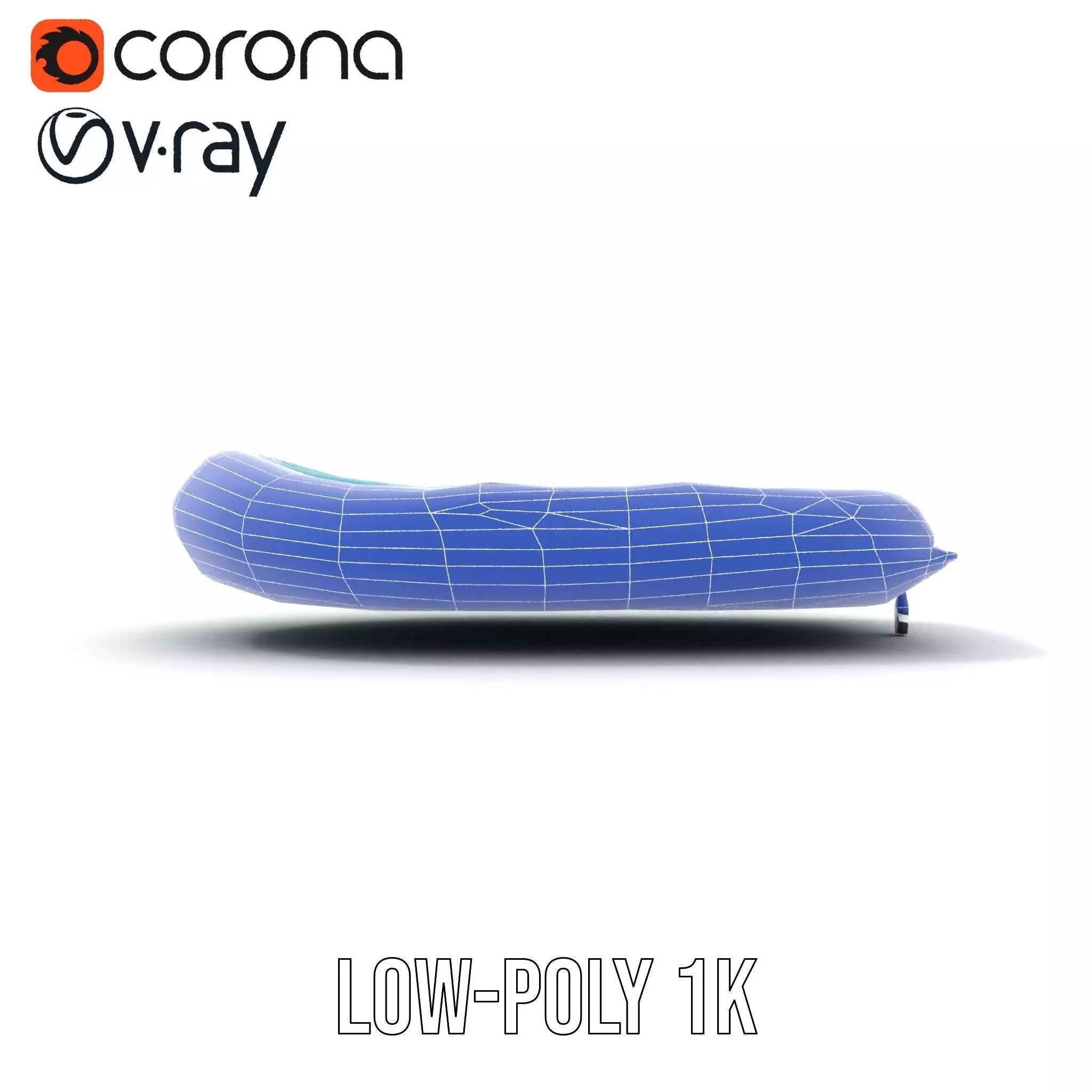 Teal Inflatable Raft model pack Low-poly 3D model_25