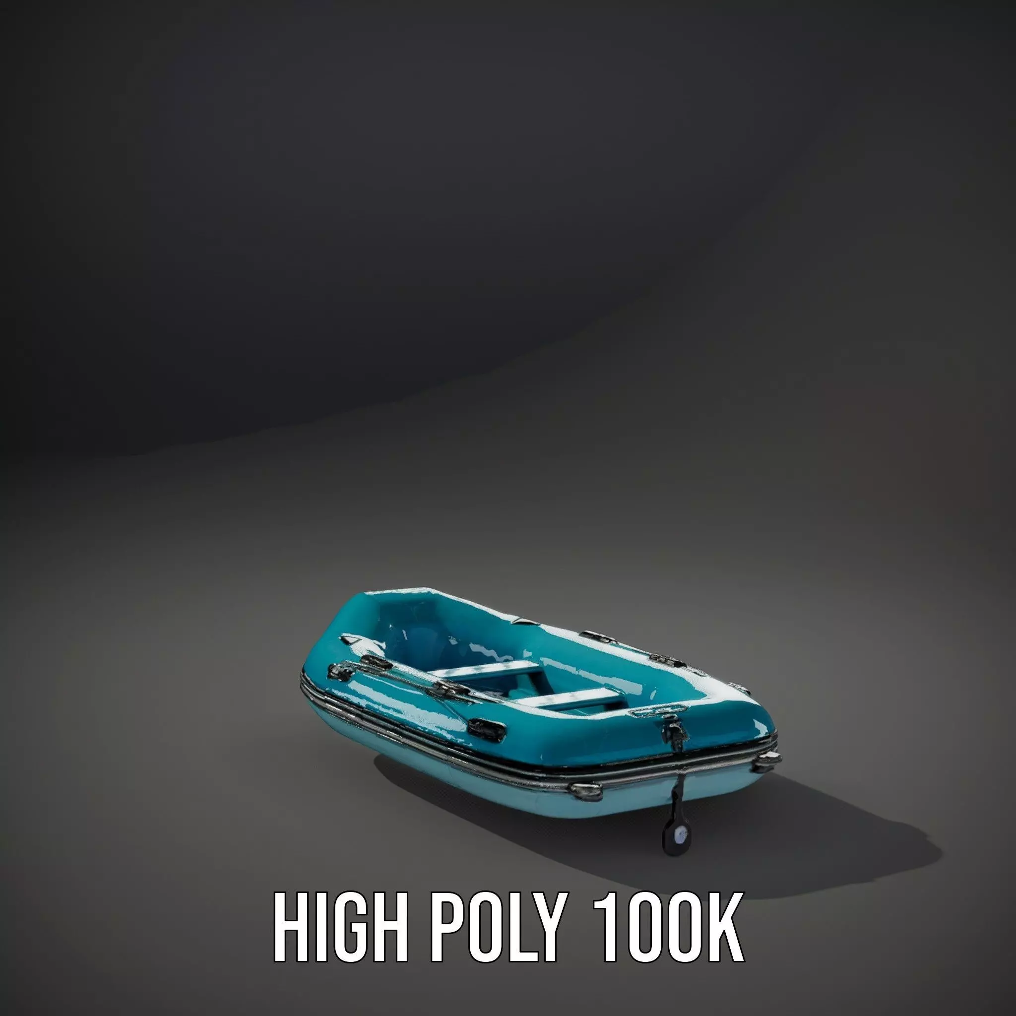 Teal Inflatable Raft model pack Low-poly 3D model_10