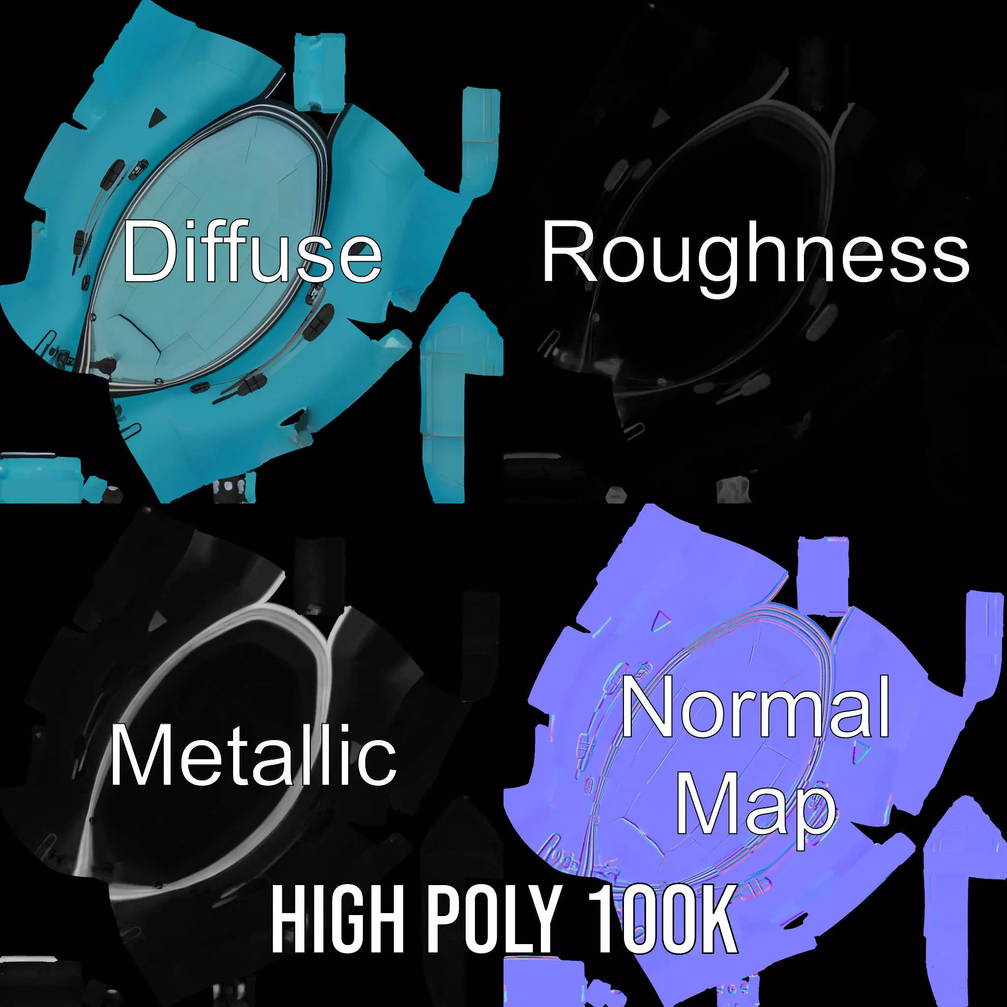 Teal Inflatable Raft model pack Low-poly 3D model_3