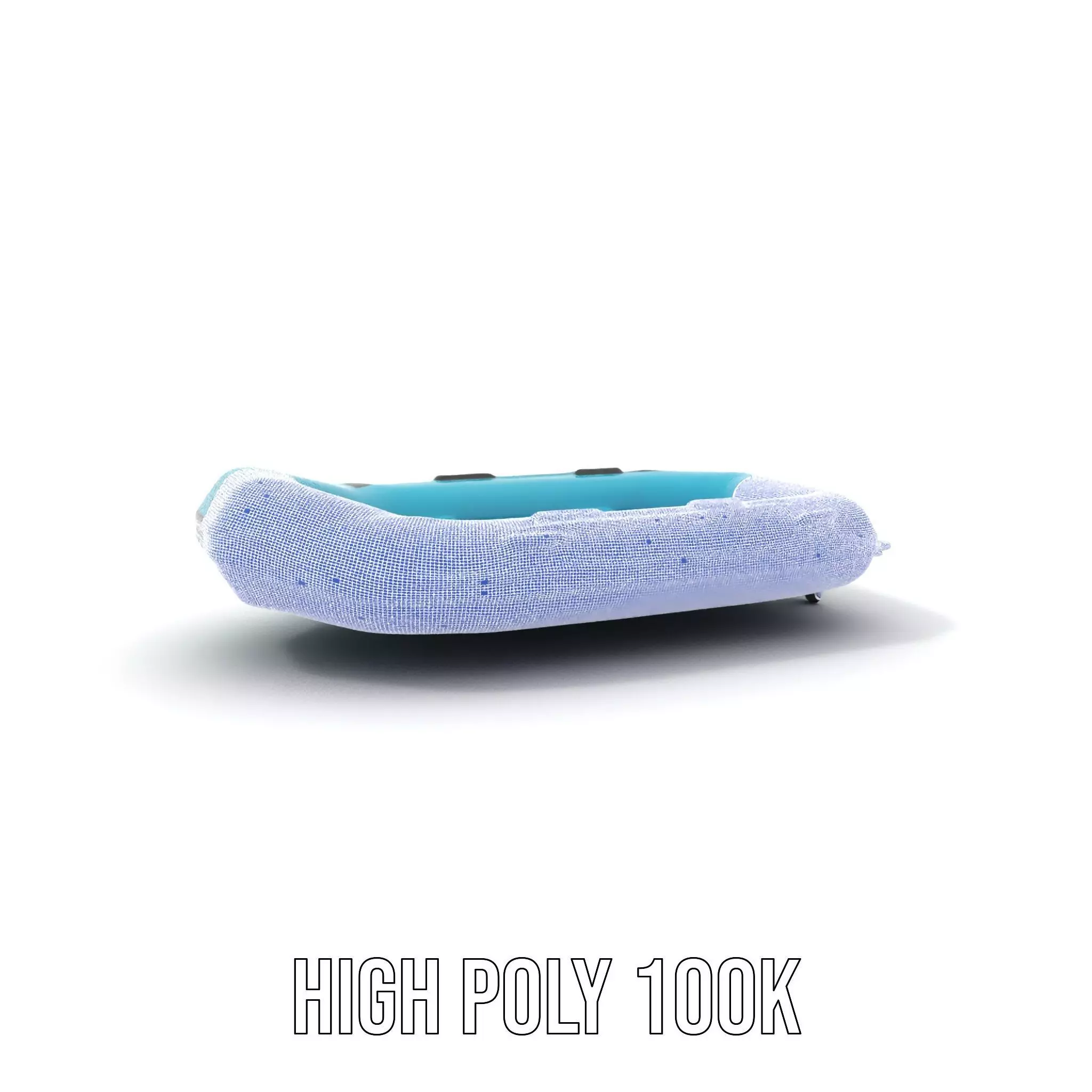 Teal Inflatable Raft model pack Low-poly 3D model_4