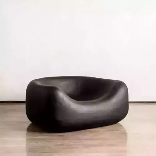 Minimalist Black Chair Organic Sculptural Seat 3D Model Low-poly 3D model