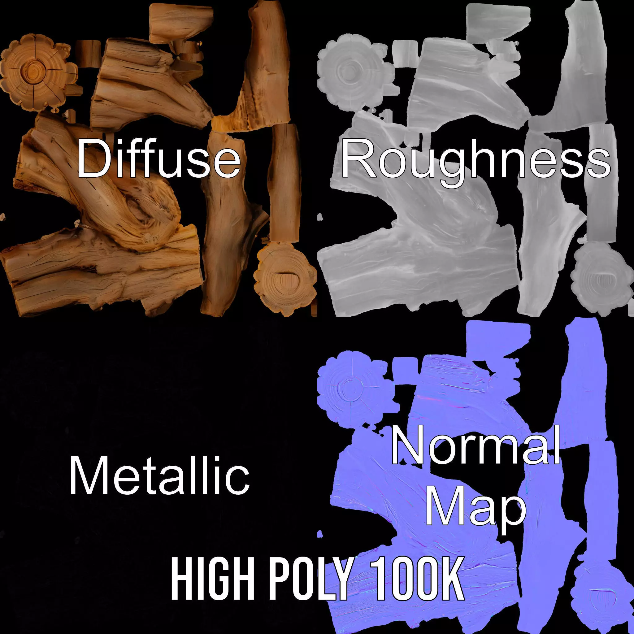 Twisted Timber model pack Low-poly 3D model_3