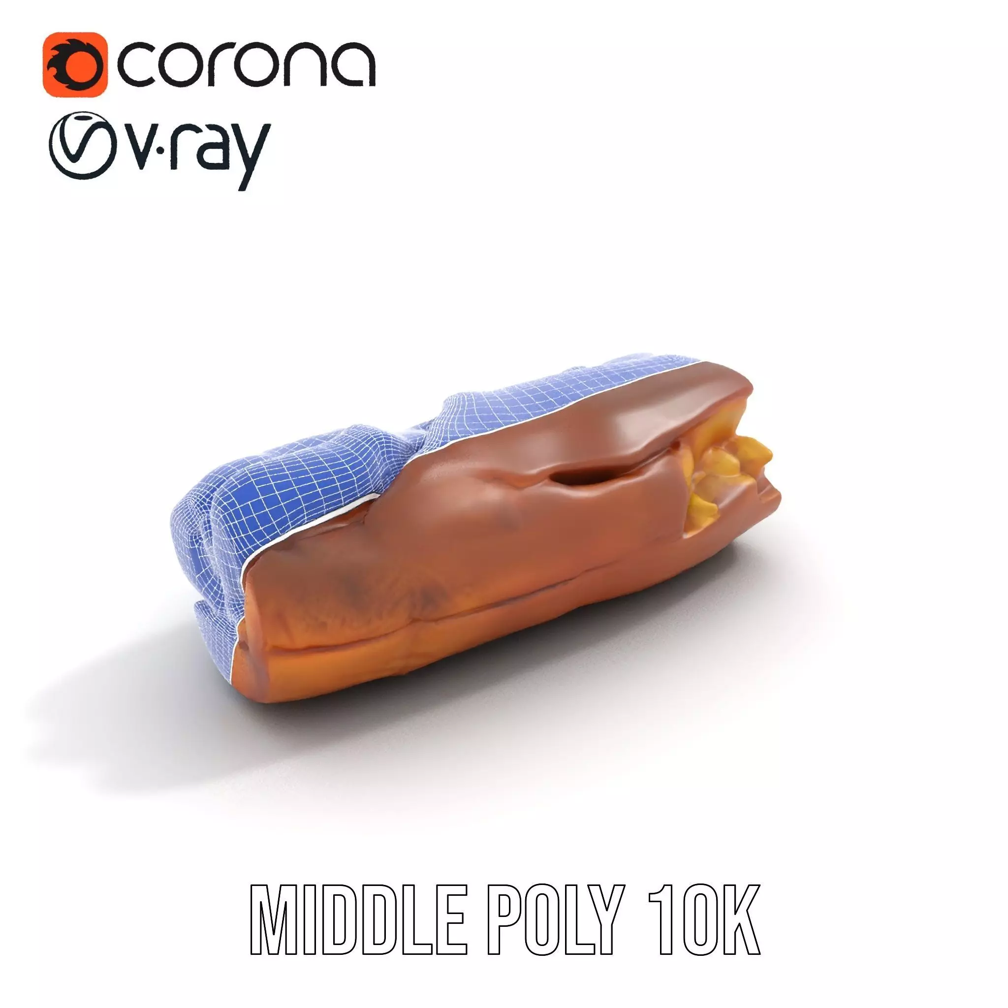 Crispy Baguette model pack Low-poly 3D model_13