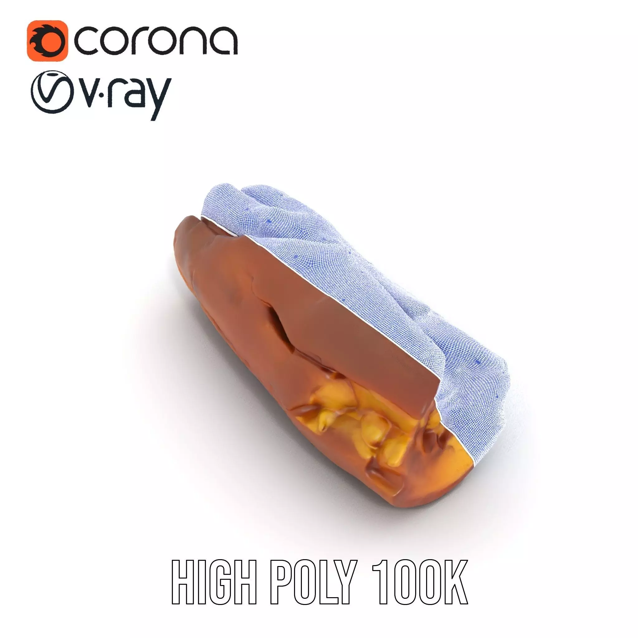 Crispy Baguette model pack Low-poly 3D model_32